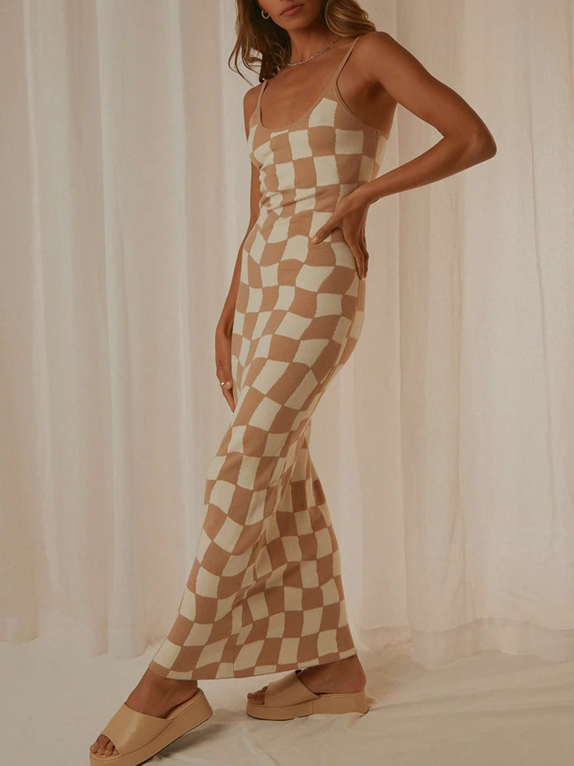 Spaghetti Strap Maxi Sweater Dress - The Boutie Shop