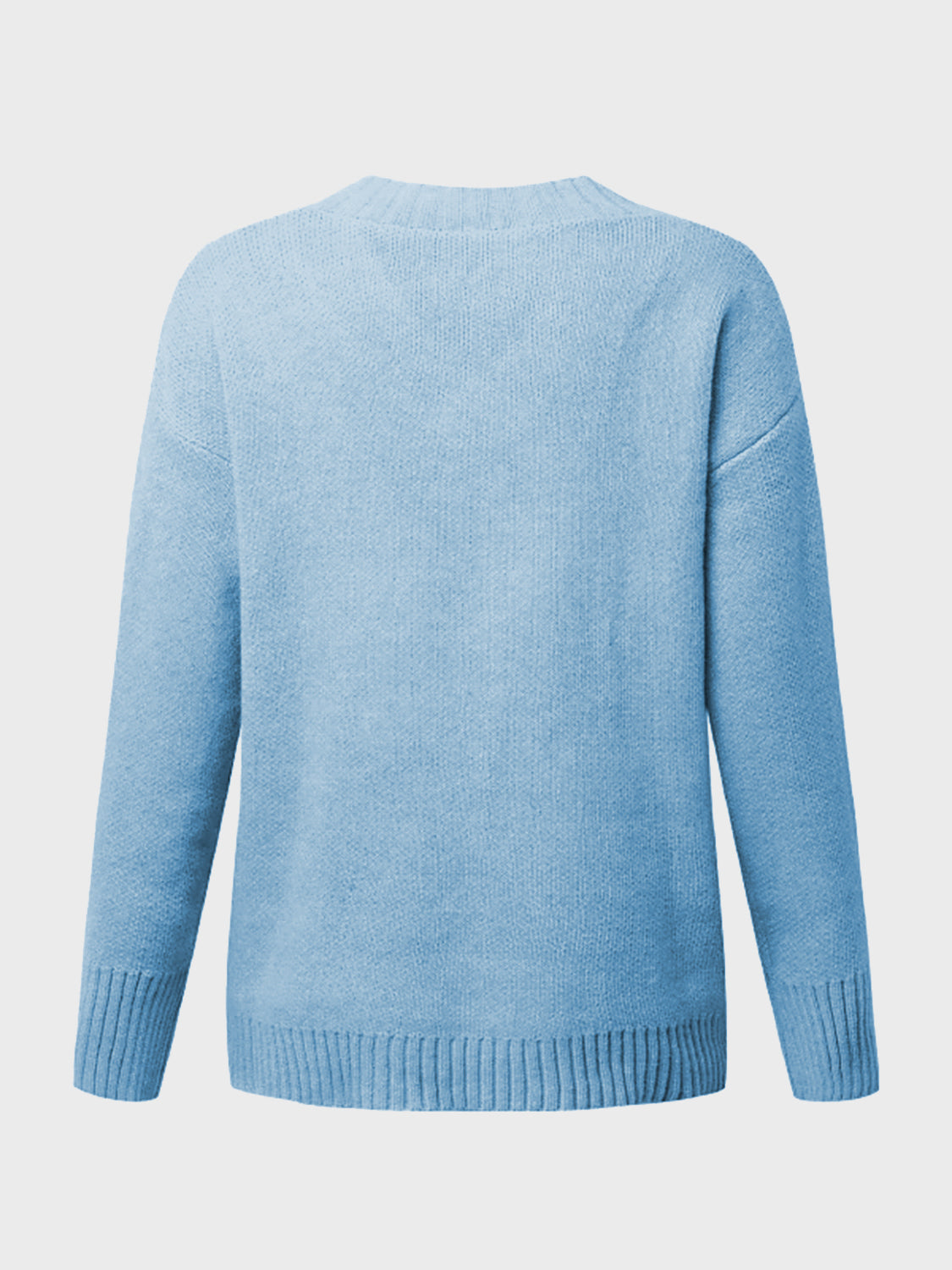 V-Neck Long Sleeve Knit Top - The Boutie Shop