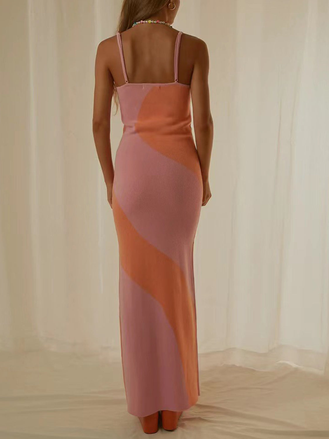 Spaghetti Strap Maxi Sweater Dress - The Boutie Shop