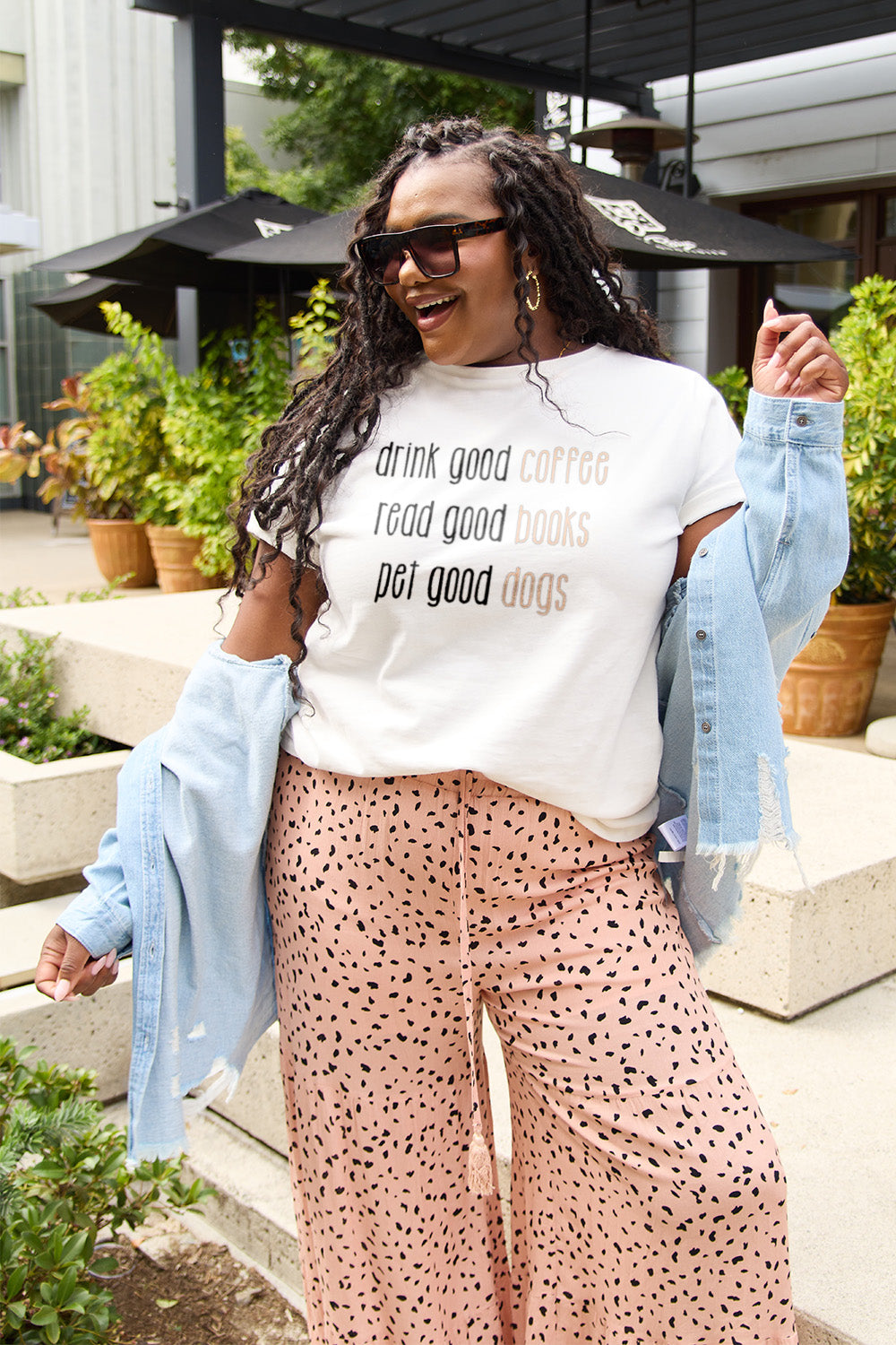 Simply Love Full Size Letter Graphic Round Neck T-Shirt - The Boutie Shop