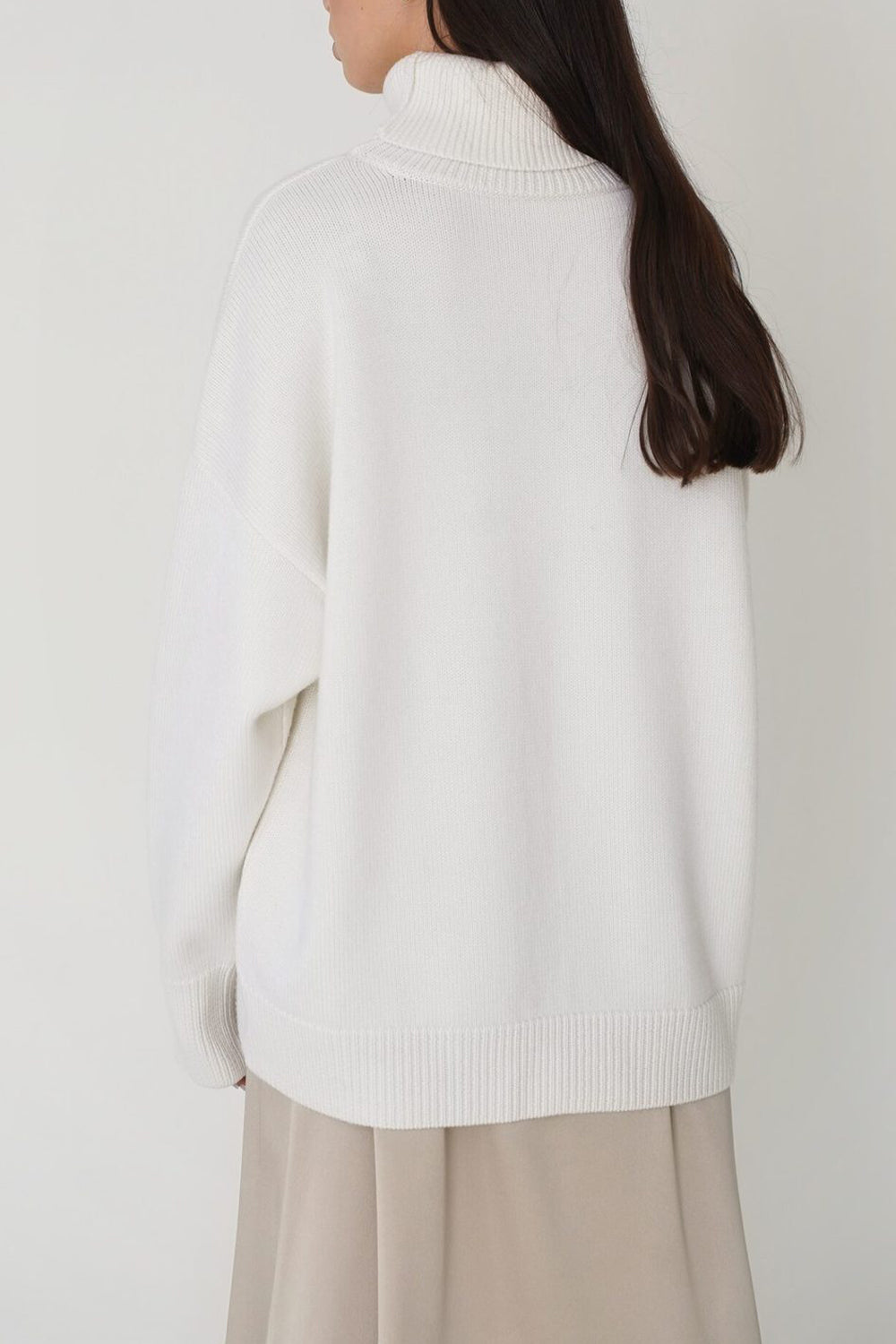 Turtle Neck Dropped Shoulder Sweater - The Boutie Shop