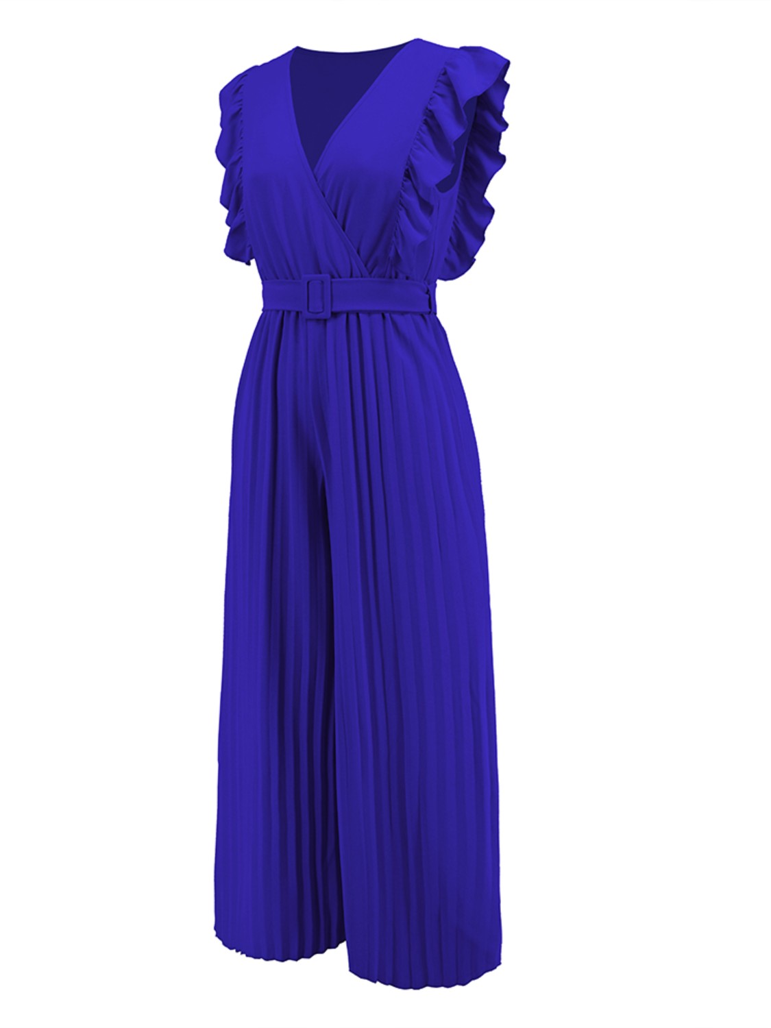Ruffled Surplice Cap Sleeve Jumpsuit - The Boutie Shop