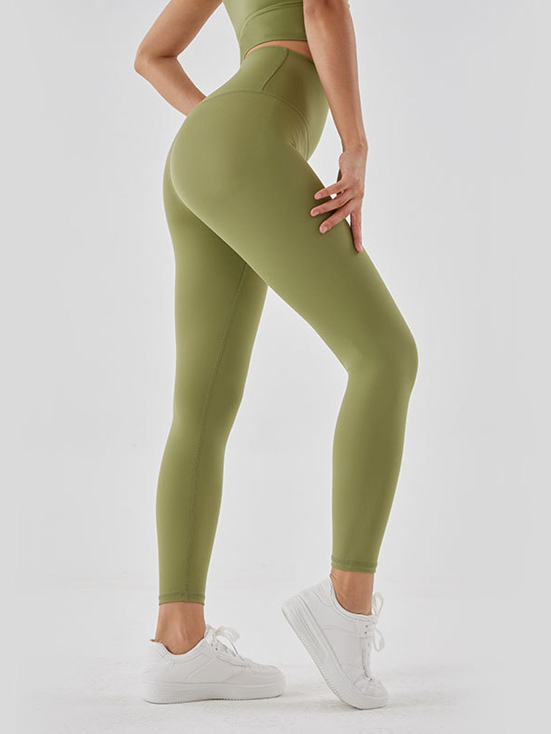 Wide Waistband Sports Leggings - The Boutie Shop