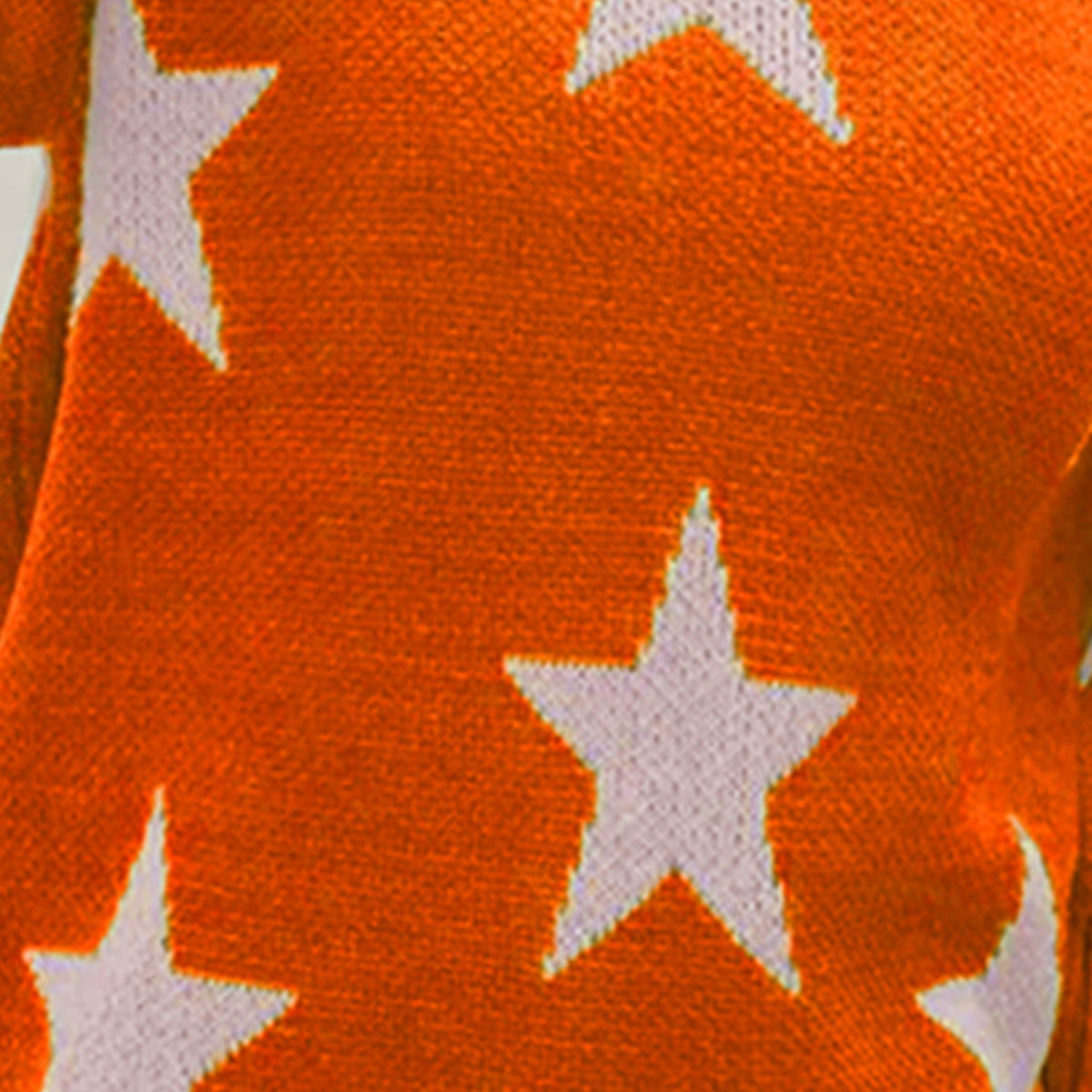 Star Pattern Round Neck Sweater - The Boutie Shop