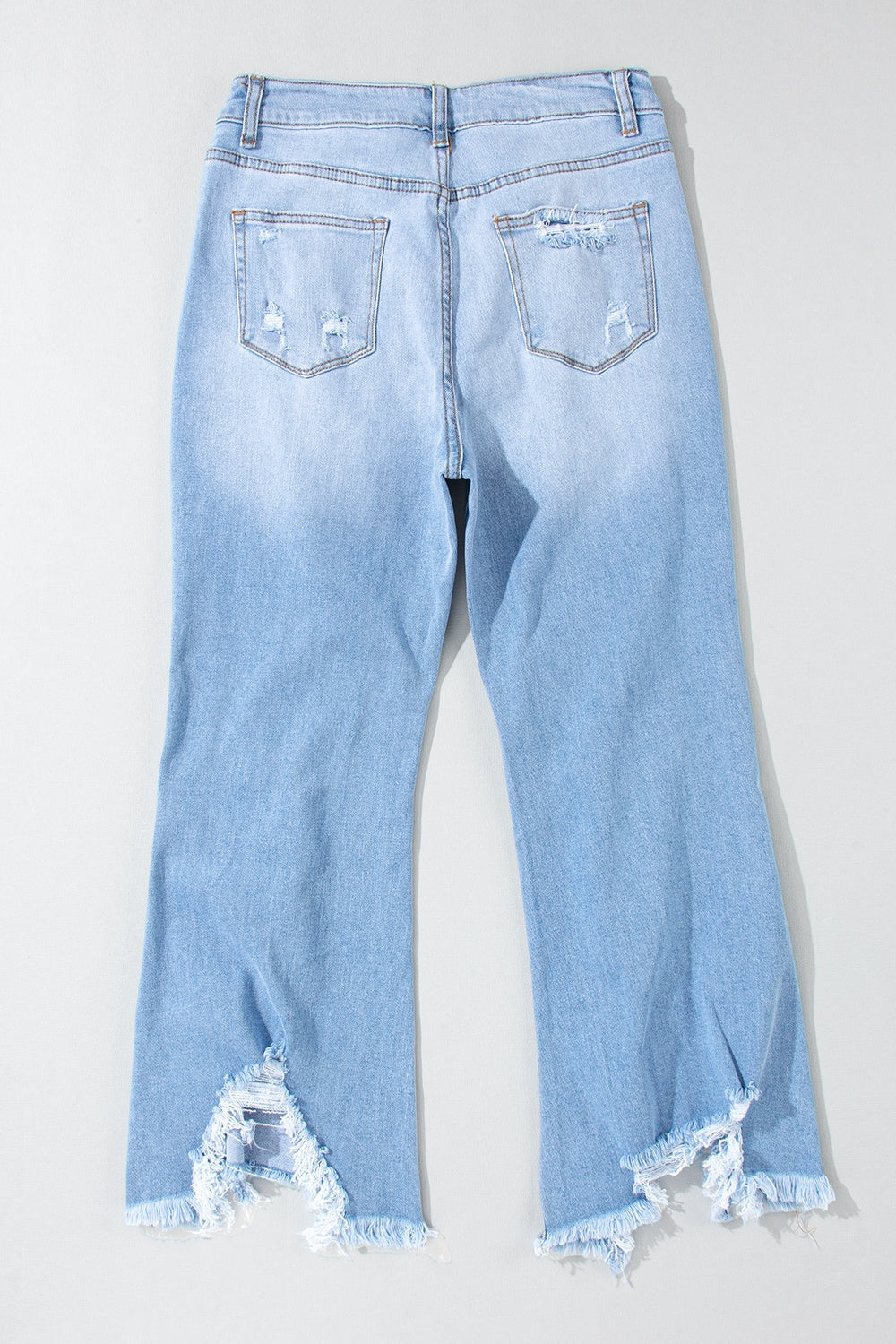 Distressed Raw Hem Jeans with Pockets - The Boutie Shop