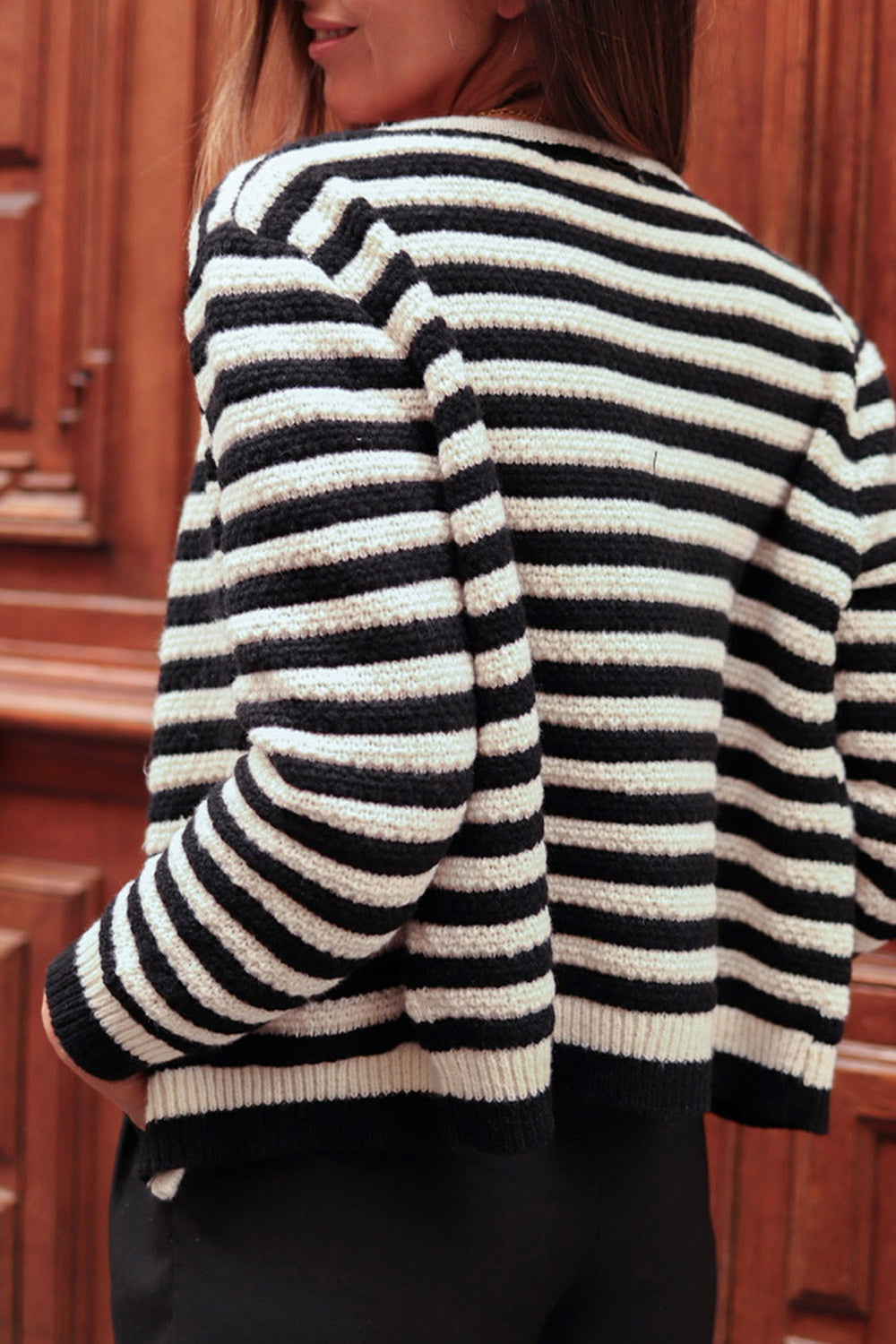 Striped Button Down Cardigan - The Boutie Shop