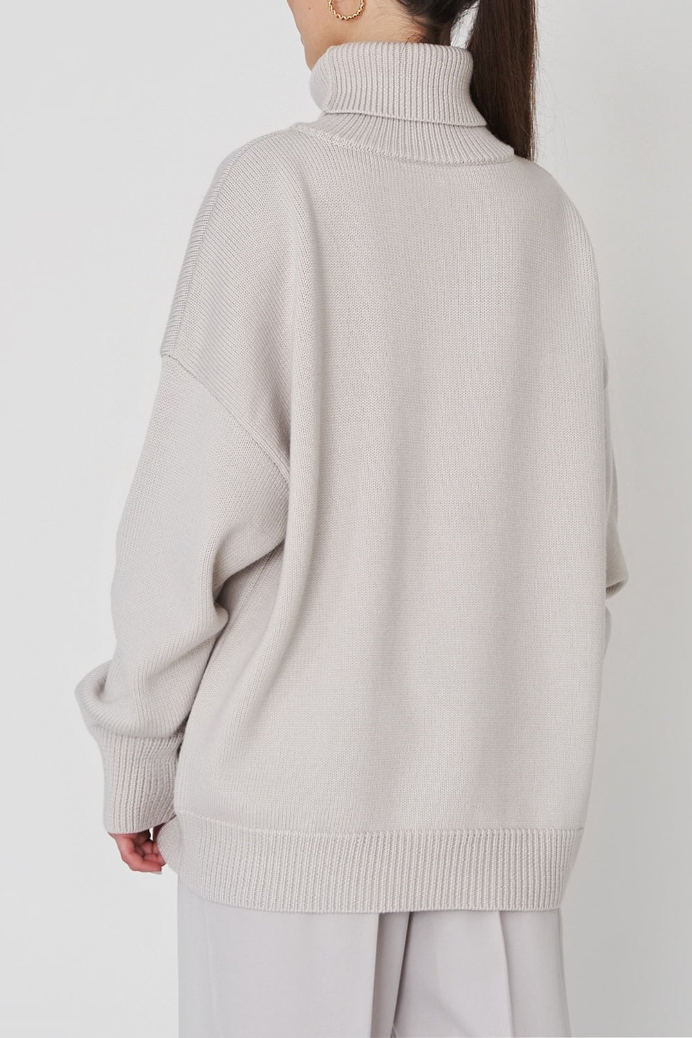 Turtle Neck Dropped Shoulder Sweater - The Boutie Shop
