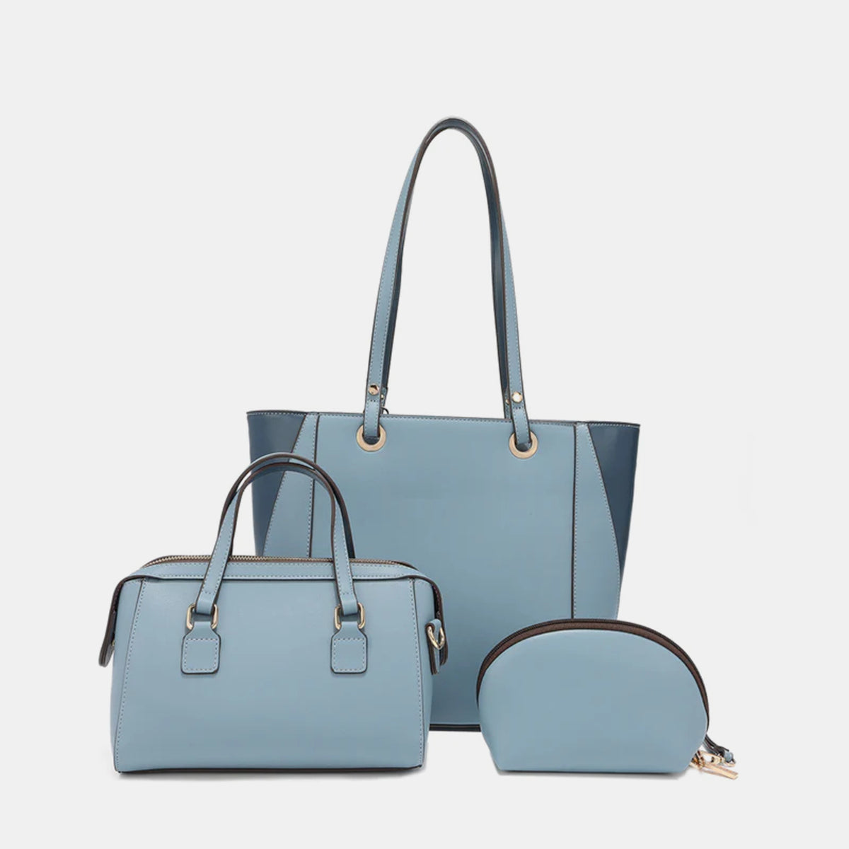 Nicole Lee USA 3-Piece Letter Print Texture Handbag Set - The Boutie Shop