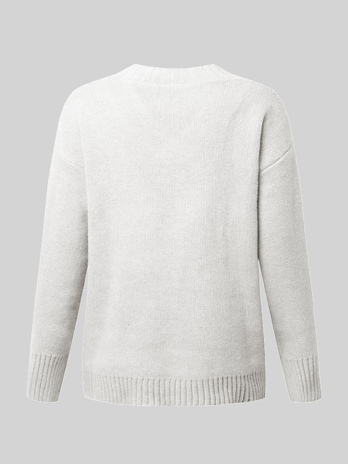 V-Neck Long Sleeve Knit Top - The Boutie Shop