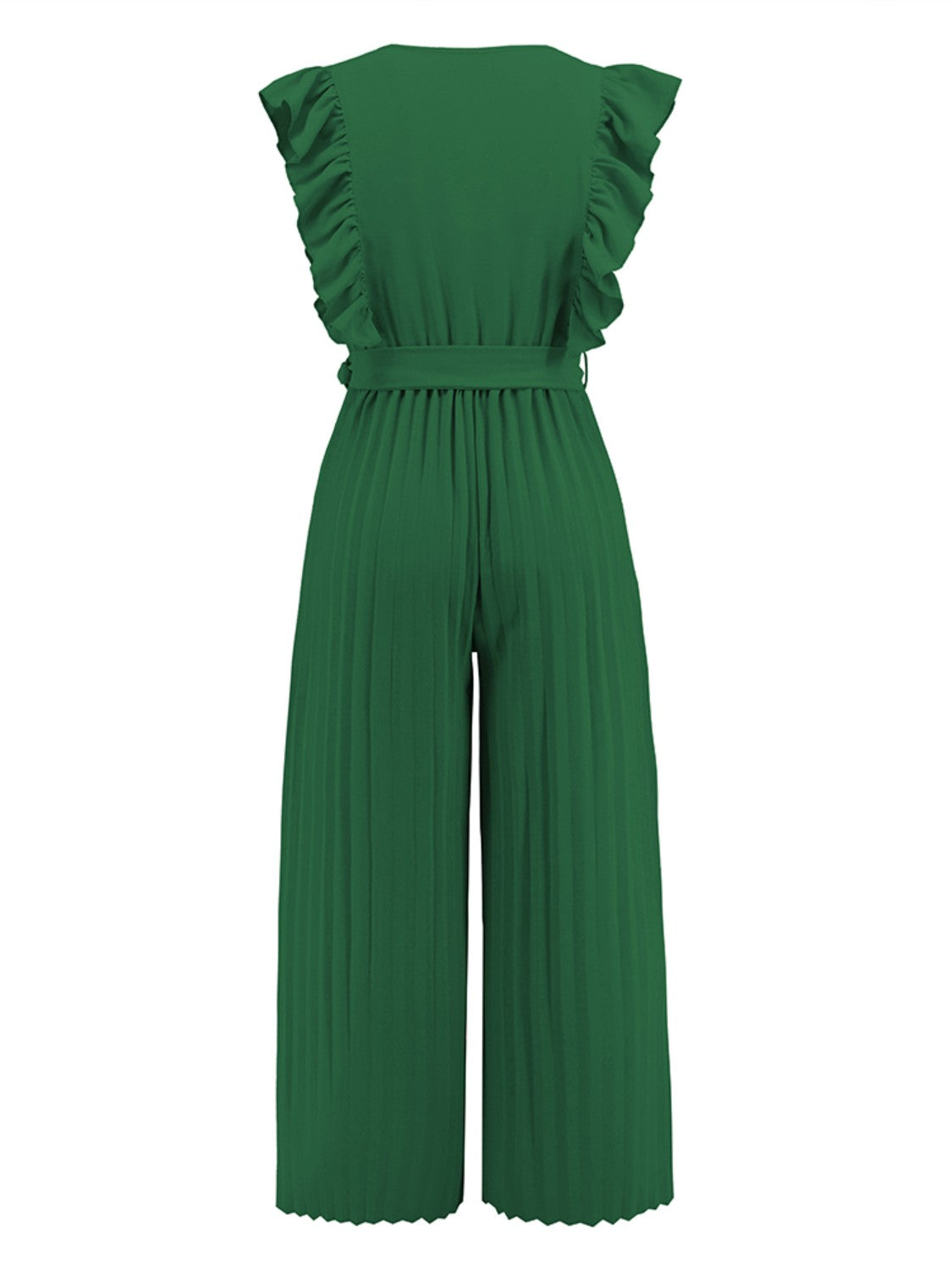 Ruffled Surplice Cap Sleeve Jumpsuit - The Boutie Shop