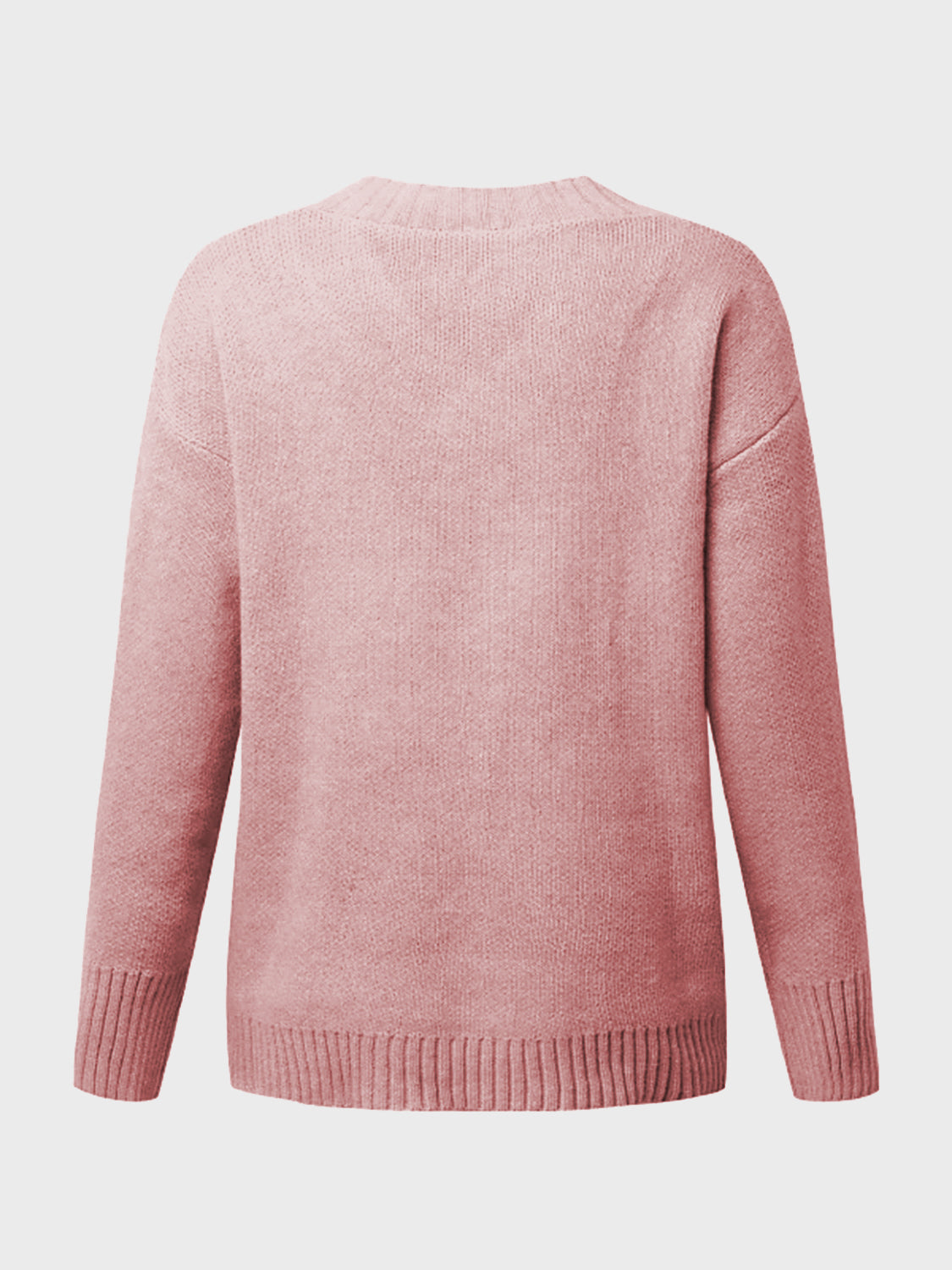 V-Neck Long Sleeve Knit Top - The Boutie Shop