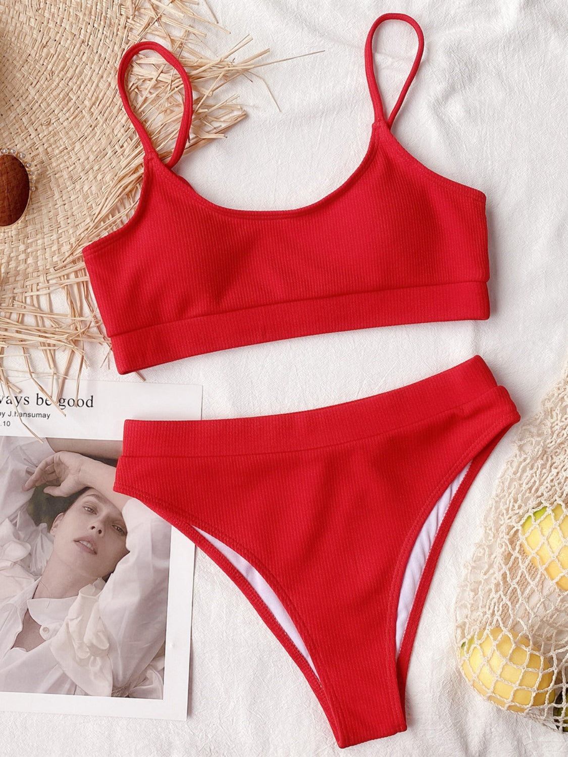 Scoop Neck Spaghetti Strap Two-Piece Swim Set - The Boutie Shop