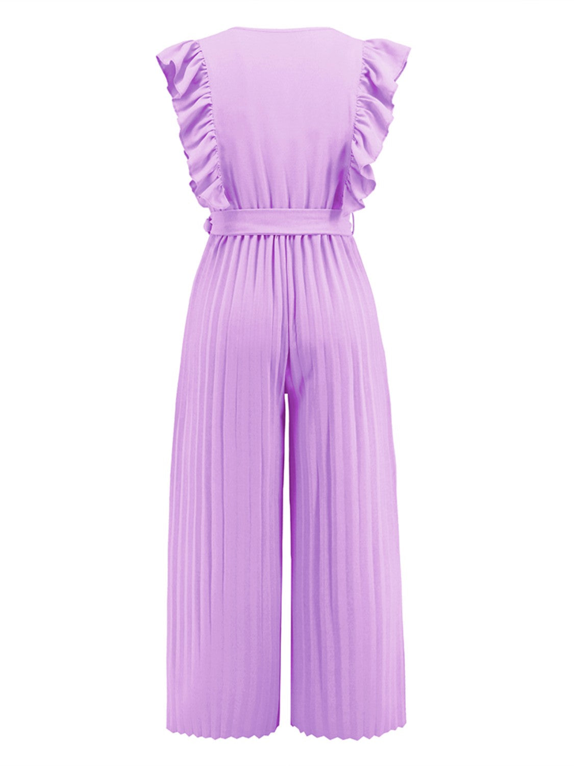 Ruffled Surplice Cap Sleeve Jumpsuit - The Boutie Shop