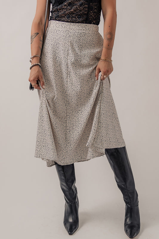 Speckle High Waist Midi Skirt - The Boutie Shop