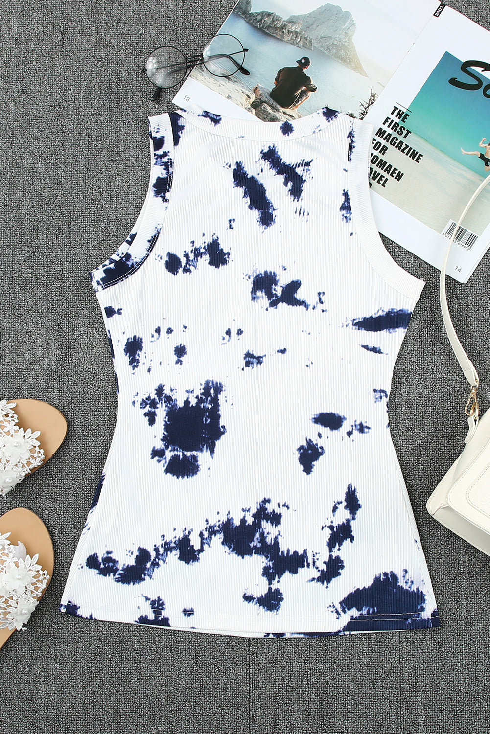 Tie-Dye Round Neck Tank - The Boutie Shop