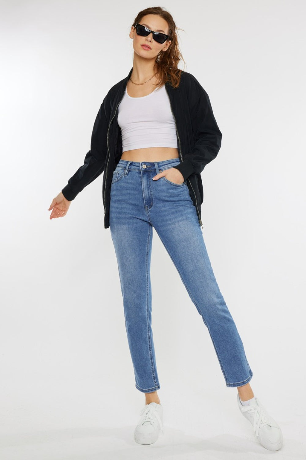 Kancan Full Size Cat's Whiskers High Waist Jeans - The Boutie Shop