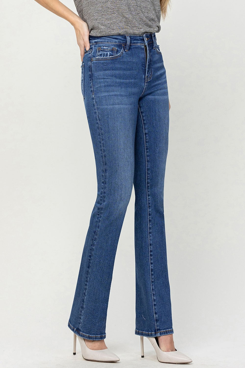 Vervet by Flying Monkey High Waist Bootcut Jeans - The Boutie Shop