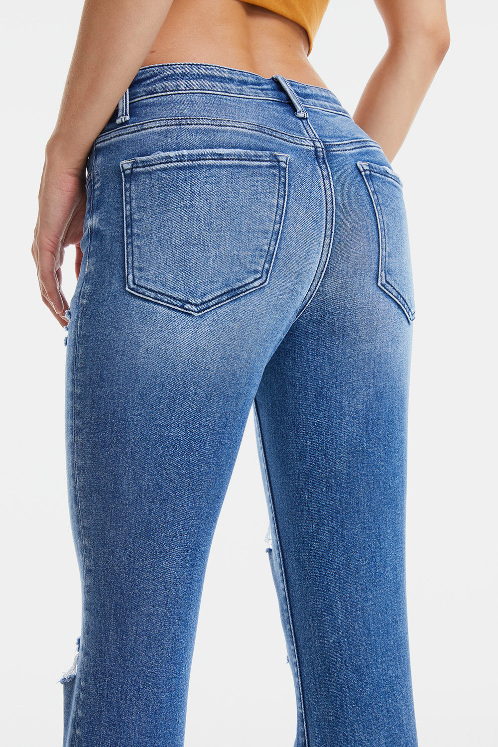 BAYEAS Full Size High Waist Distressed Cat's Whiskers Straight Jeans - The Boutie Shop