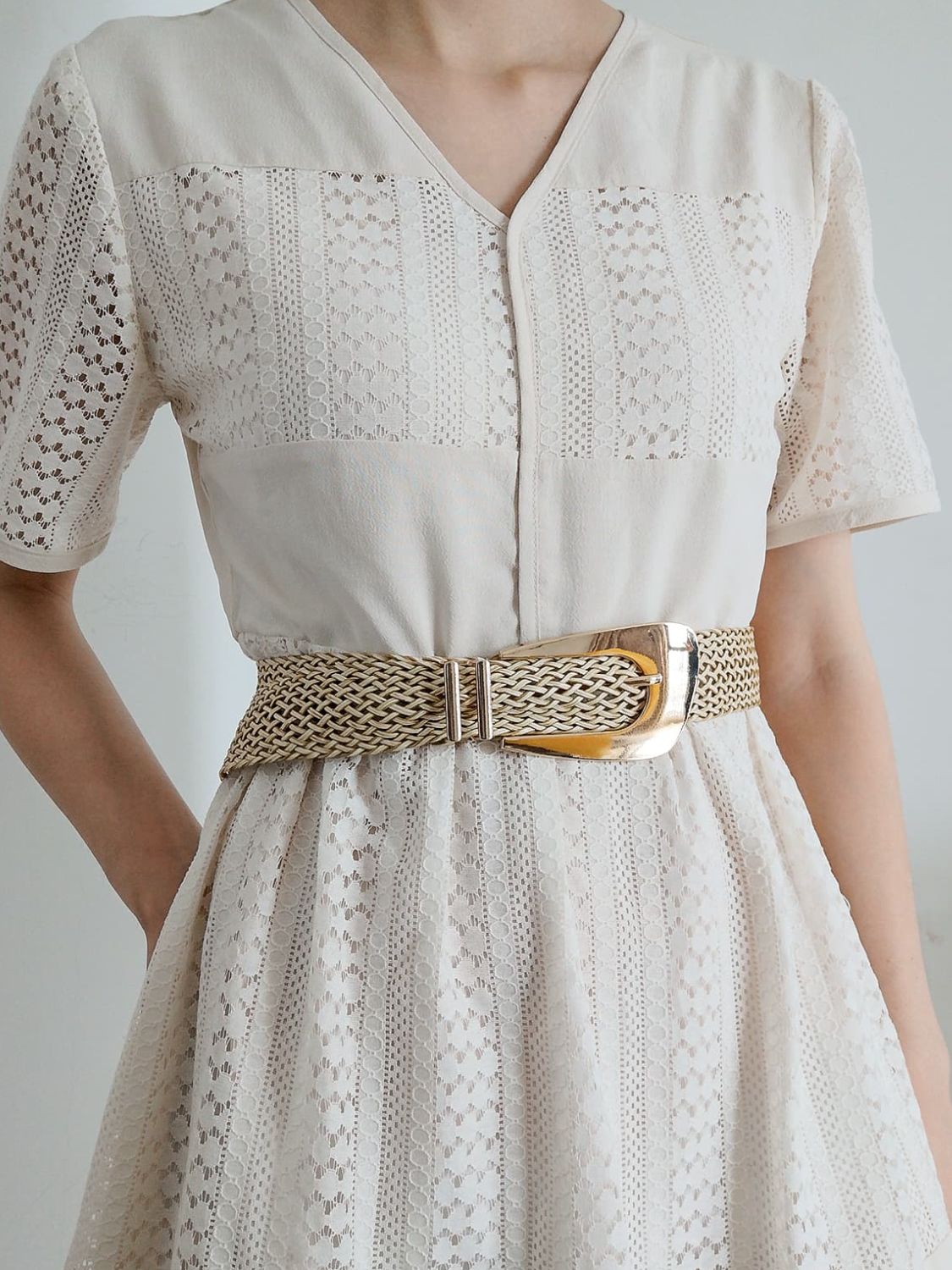 Irregular Buckle Braid Belt - The Boutie Shop