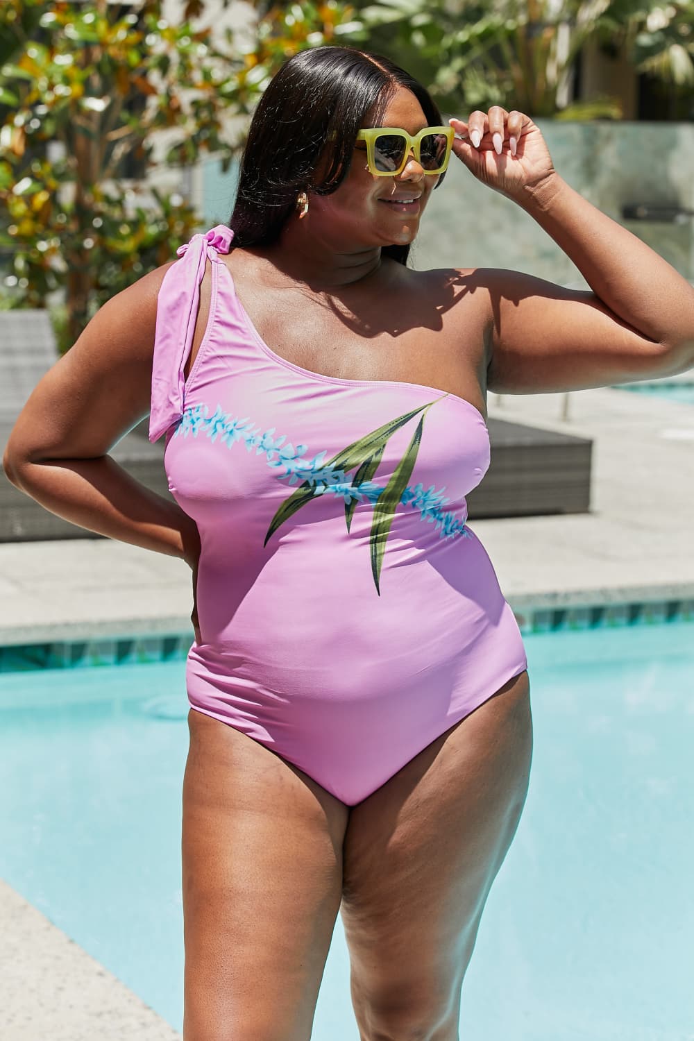 Marina West Swim Vacay Mode One Shoulder Swimsuit in Carnation Pink - The Boutie Shop