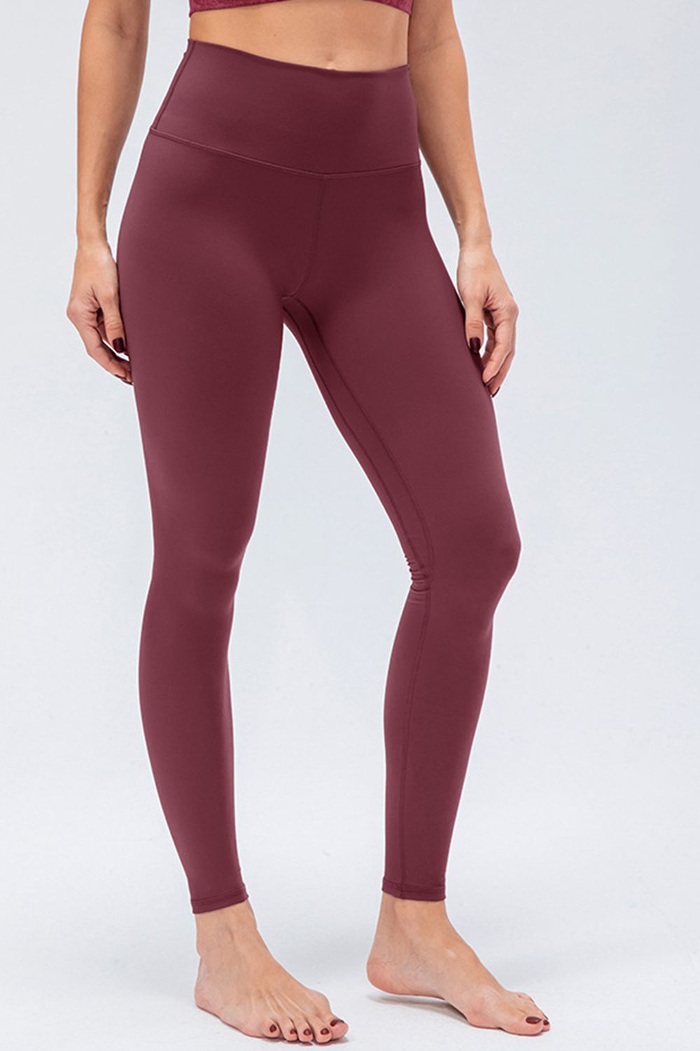 Wide Waistband Slim Fit Active Leggings - The Boutie Shop