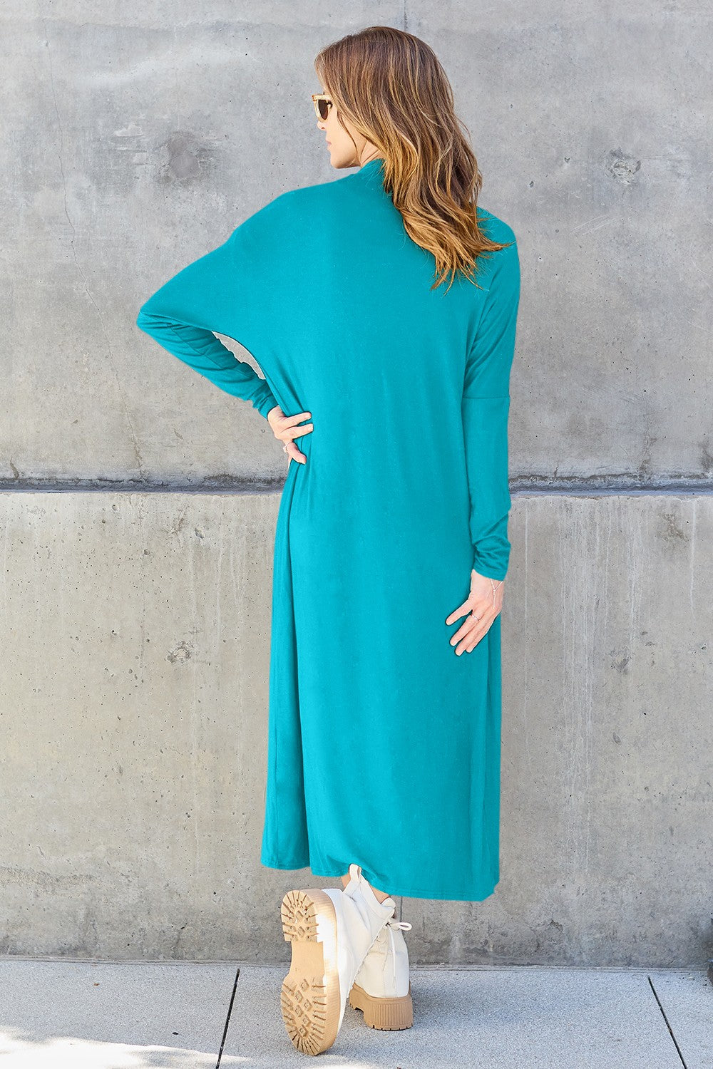 Basic Bae Full Size Open Front Long Sleeve Cover Up - The Boutie Shop