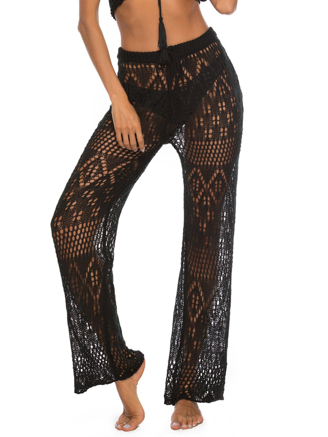 Cutout Straight Swim Pants - The Boutie Shop