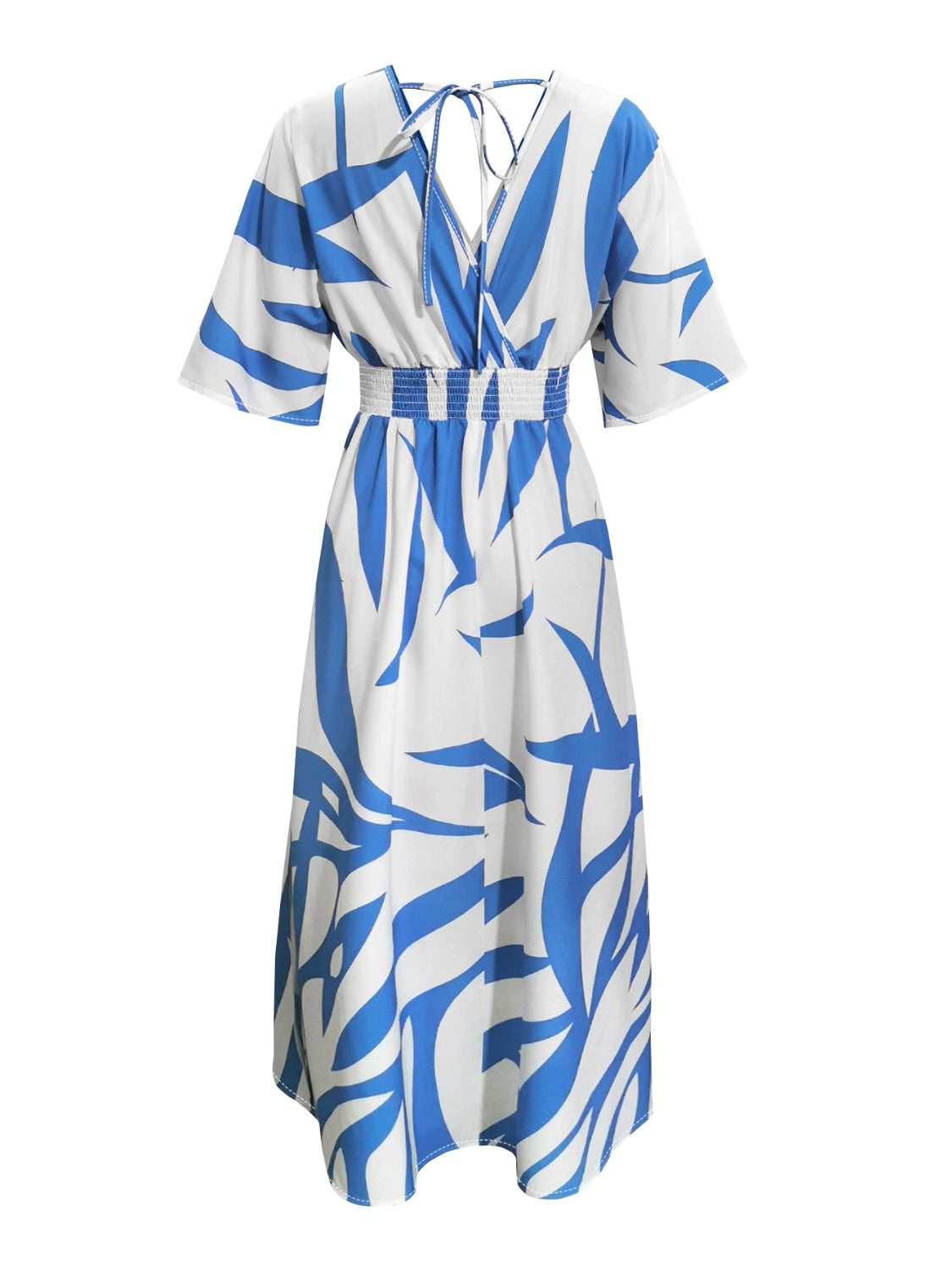 Slit Printed Surplice Maxi Dress - The Boutie Shop