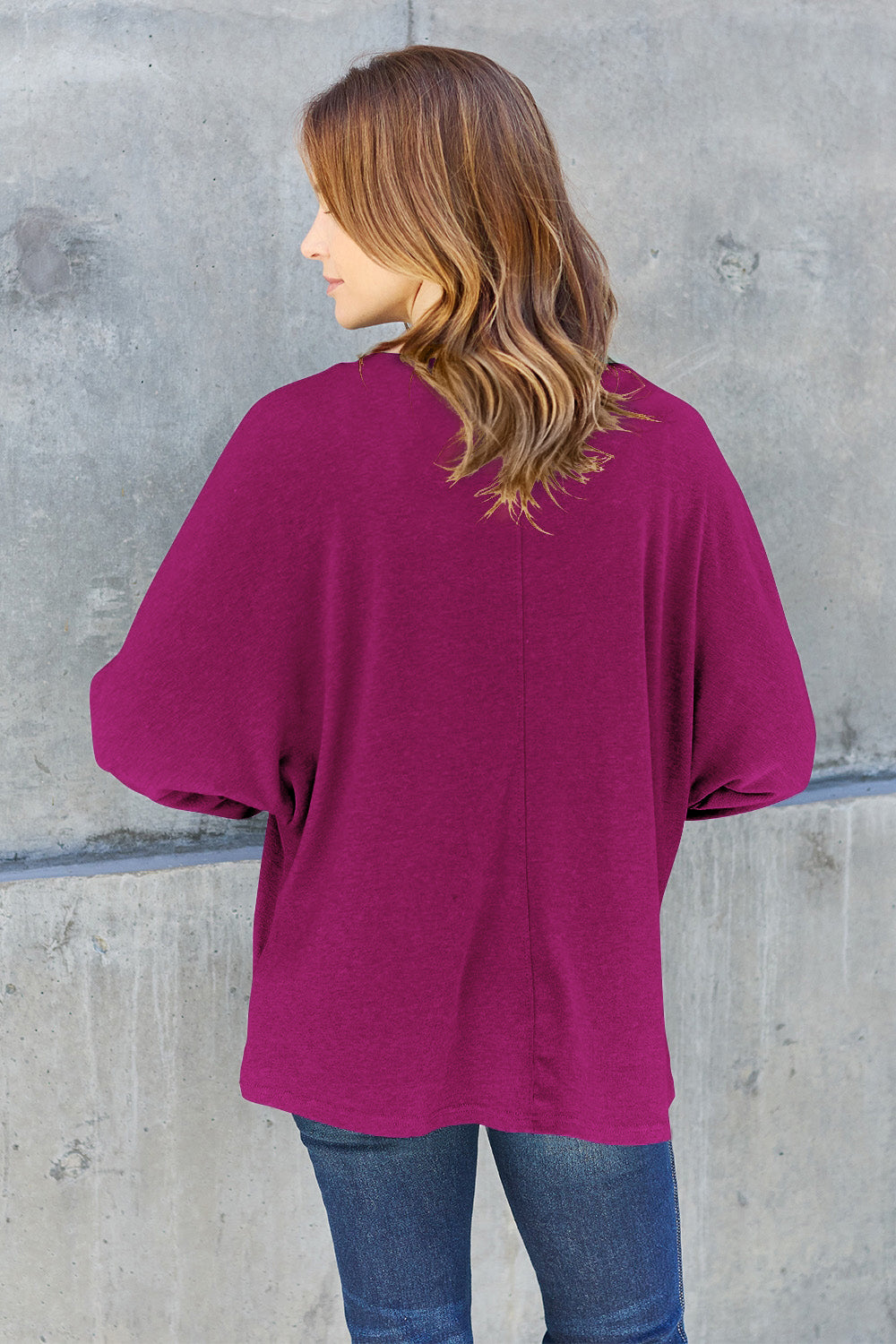 Double Take Full Size Round Neck Long Sleeve T-Shirt - The Boutie Shop