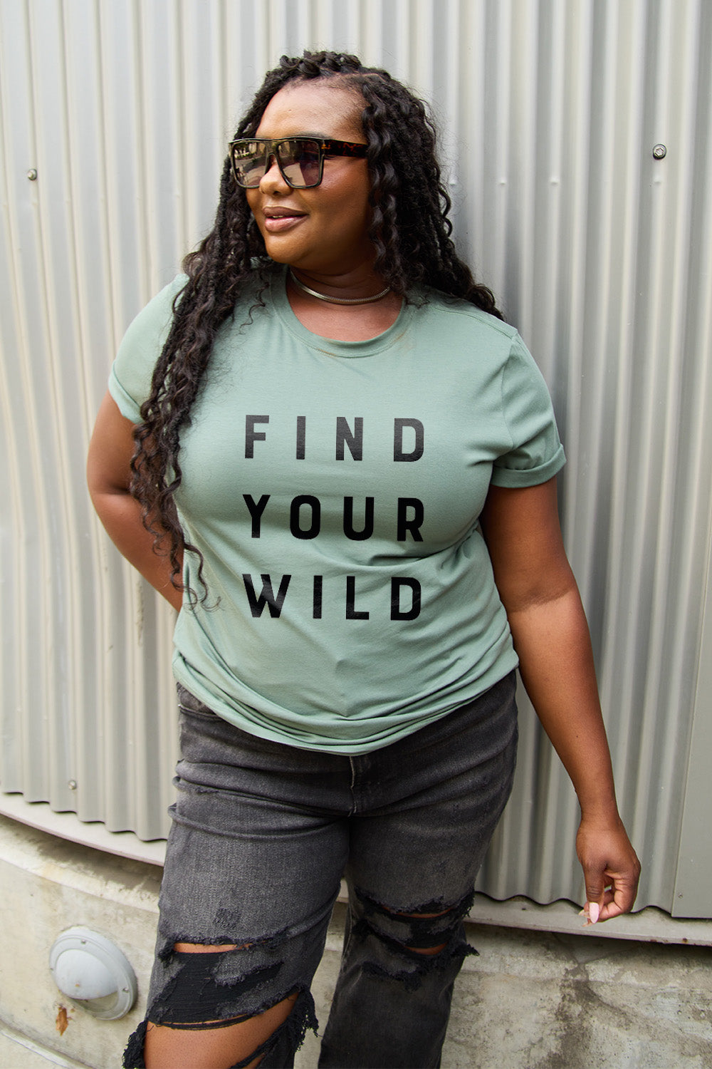 Simply Love Full Size FIND YOUR WILD Short Sleeve T-Shirt - The Boutie Shop