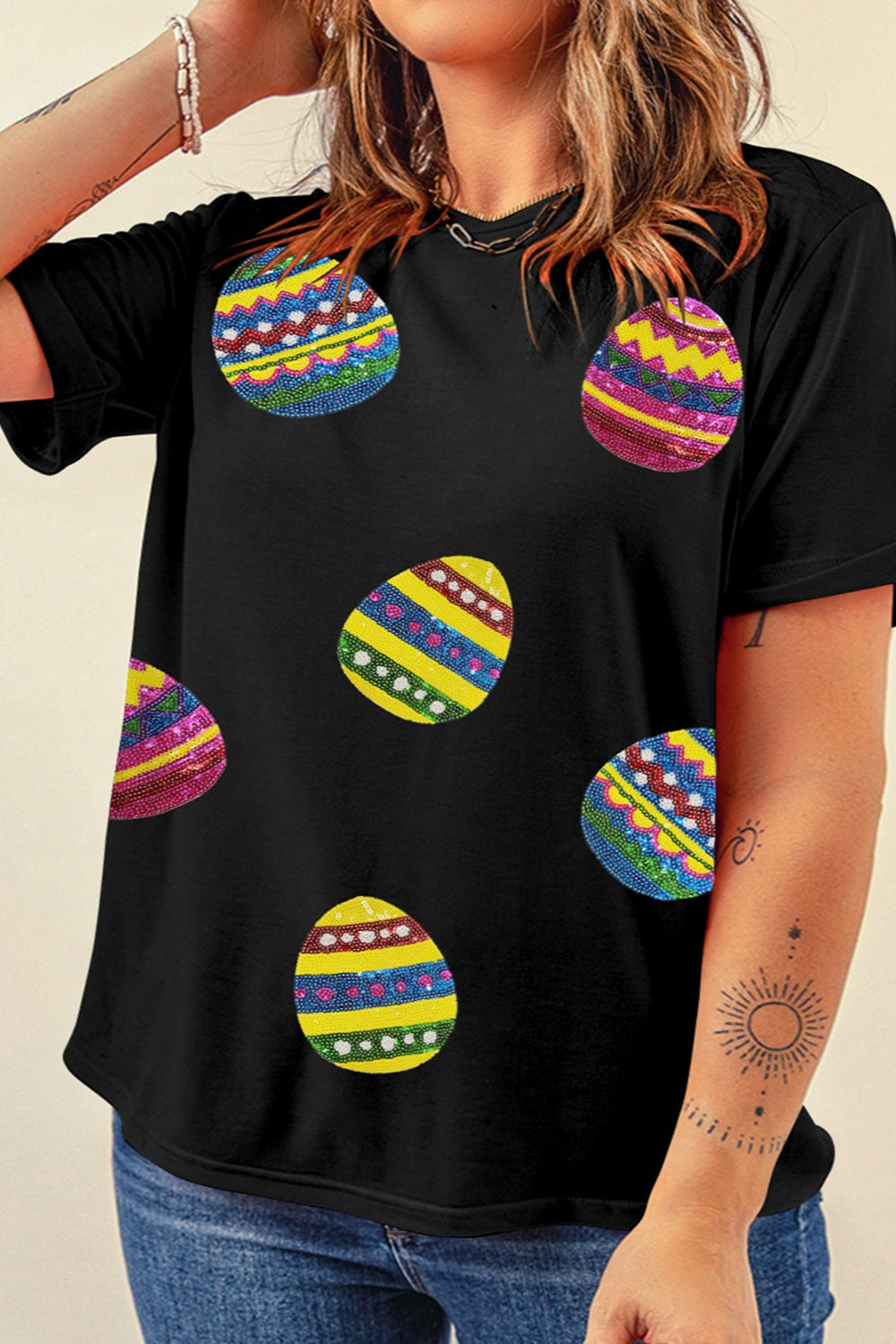 Plus Size Easter Round Neck Short Sleeve T-Shirt - The Boutie Shop