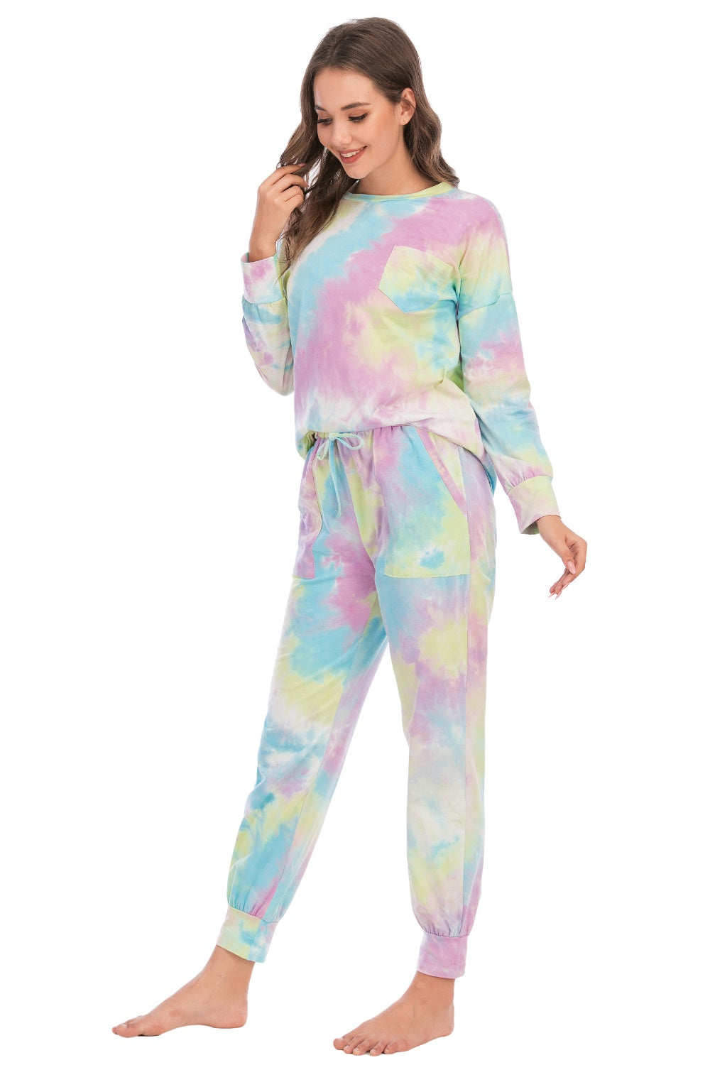 Tie-Dye Top and Pants Lounge Set - The Boutie Shop