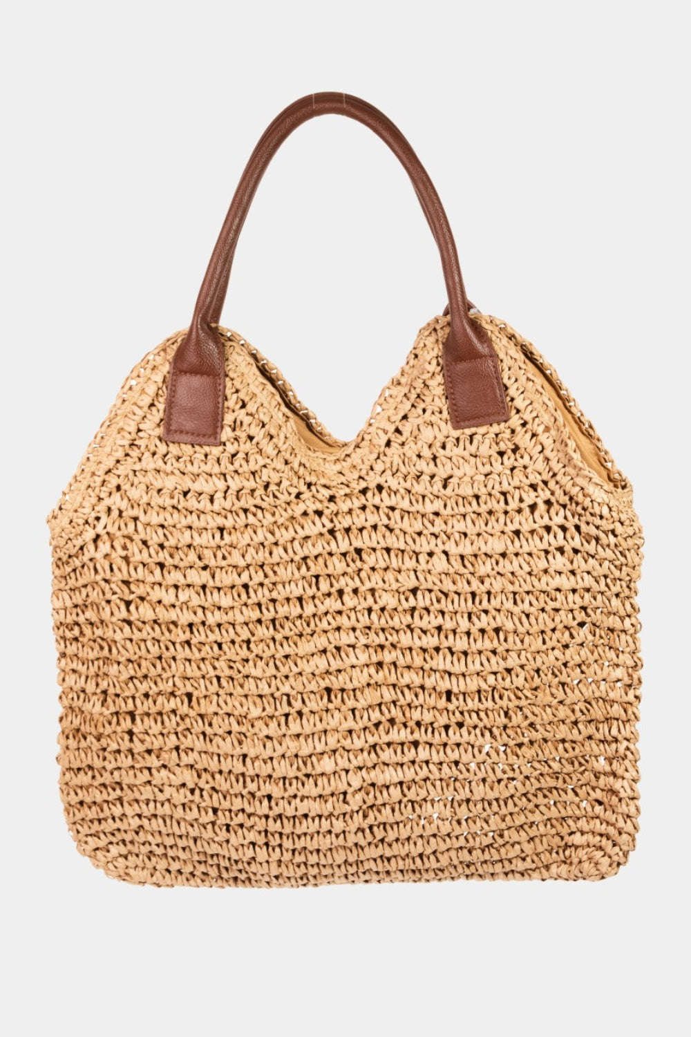 Fame Straw Braided Faux Leather Strap Shoulder Bag - The Boutie Shop