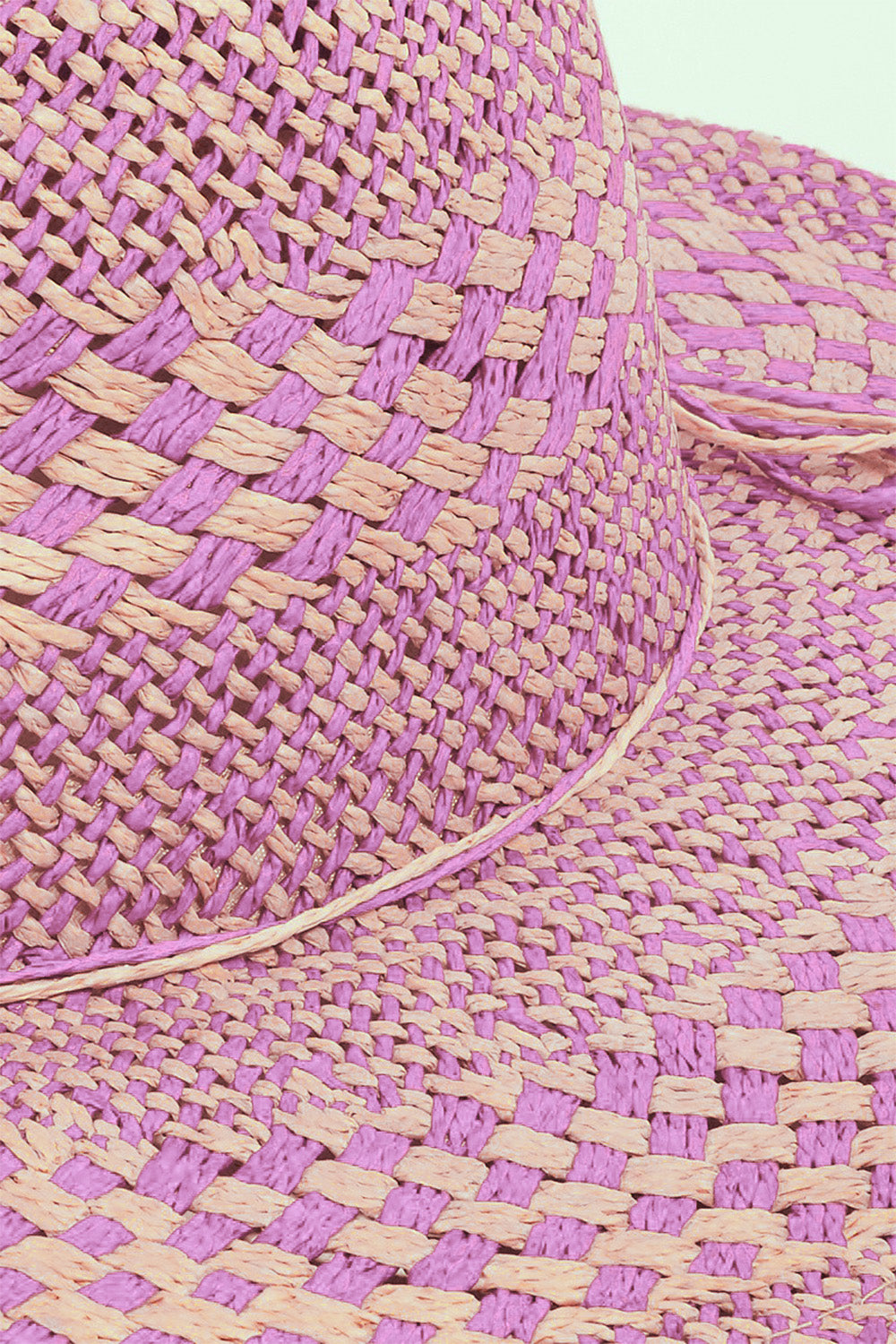 Fame Checkered Straw Weave Sun Hat - The Boutie Shop