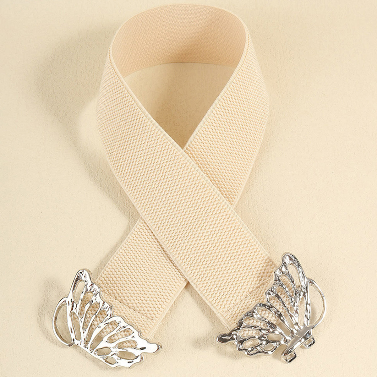 Butterfly Alloy Buckle Elastic Belt - The Boutie Shop