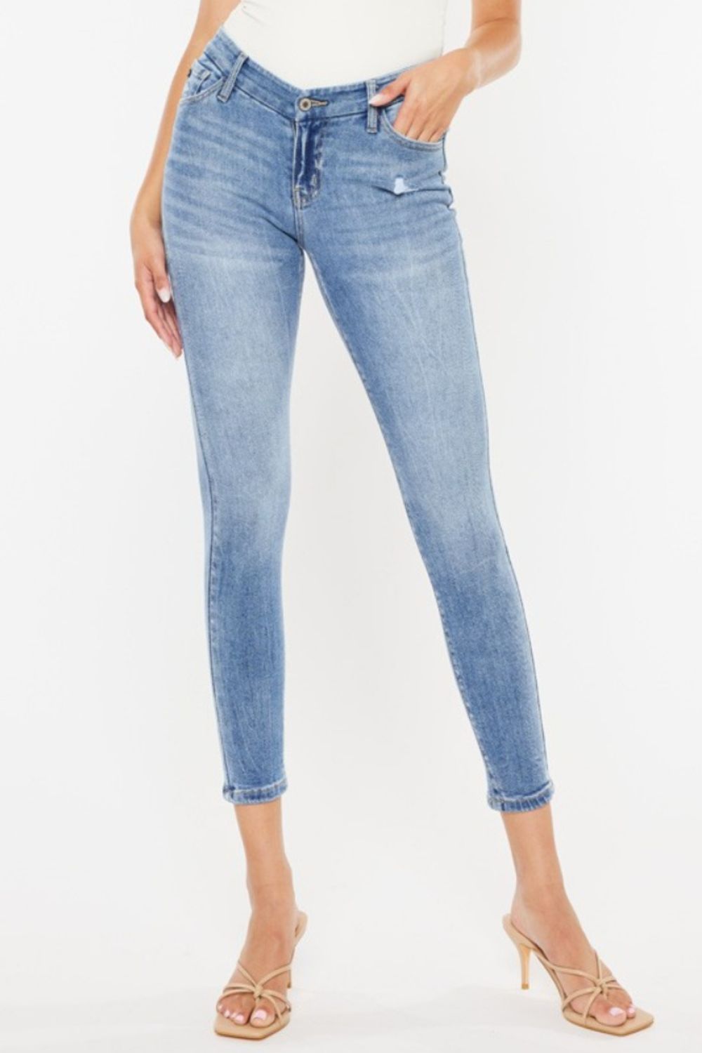 Kancan High Waist Cat's Whiskers Skinny Jeans - The Boutie Shop