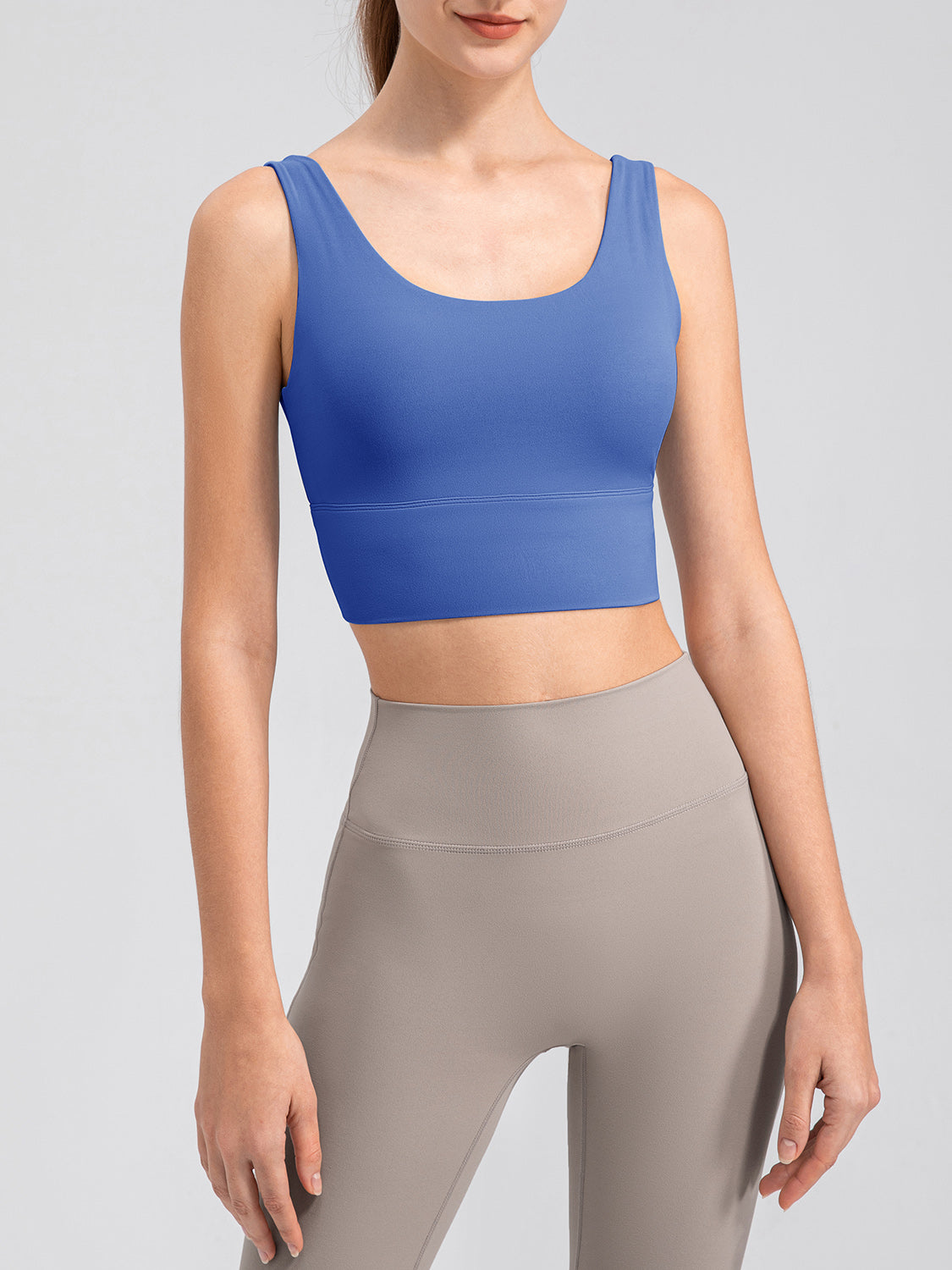 Scoop Neck Wide Strap Active Tank - The Boutie Shop