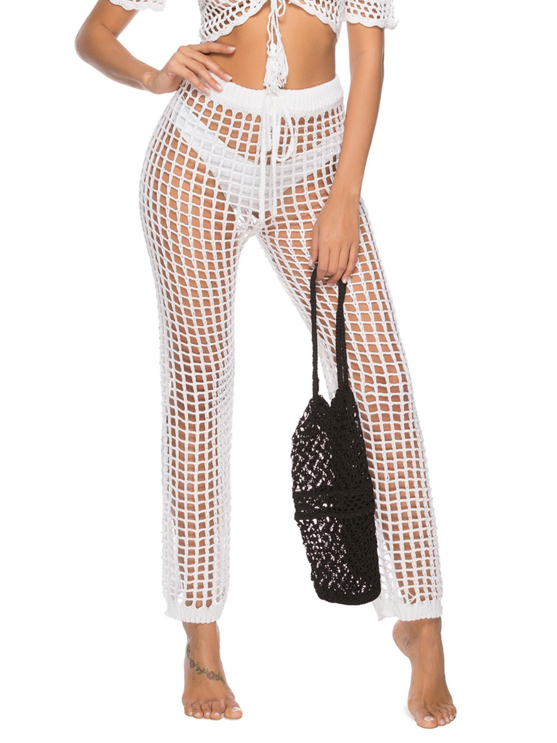 Cutout High Waist Swim Pants - The Boutie Shop