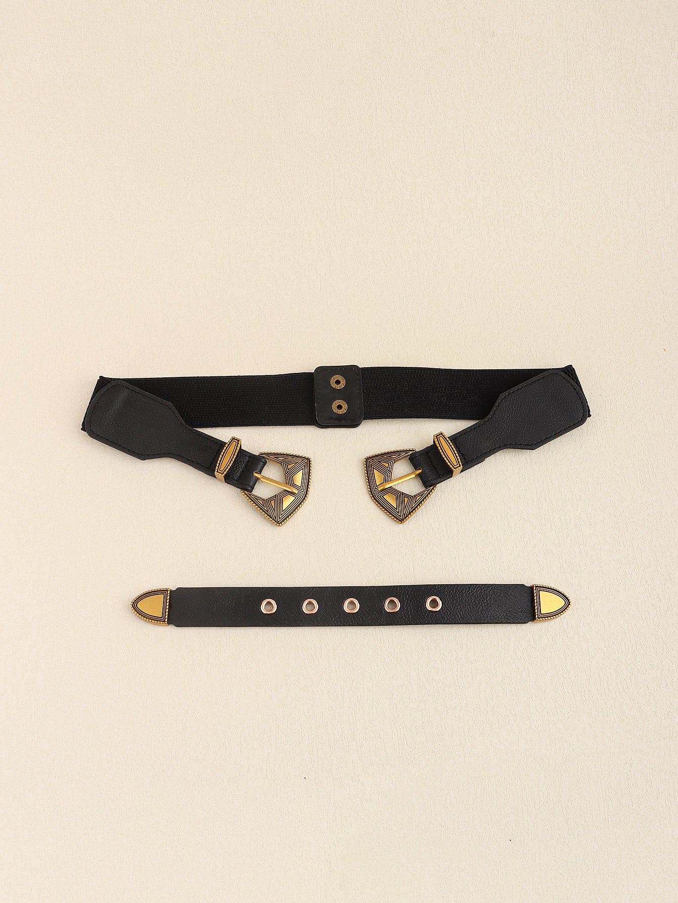 Double Buckle PU Leather Belt - The Boutie Shop