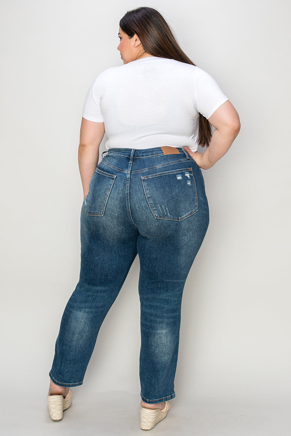 Judy Blue Full Size Tummy Control High Waist Slim Jeans - The Boutie Shop