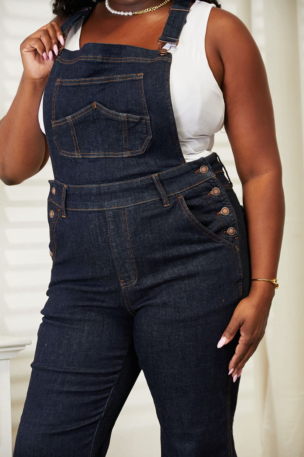 Judy Blue Full Size High Waist Classic Denim Overalls - The Boutie Shop