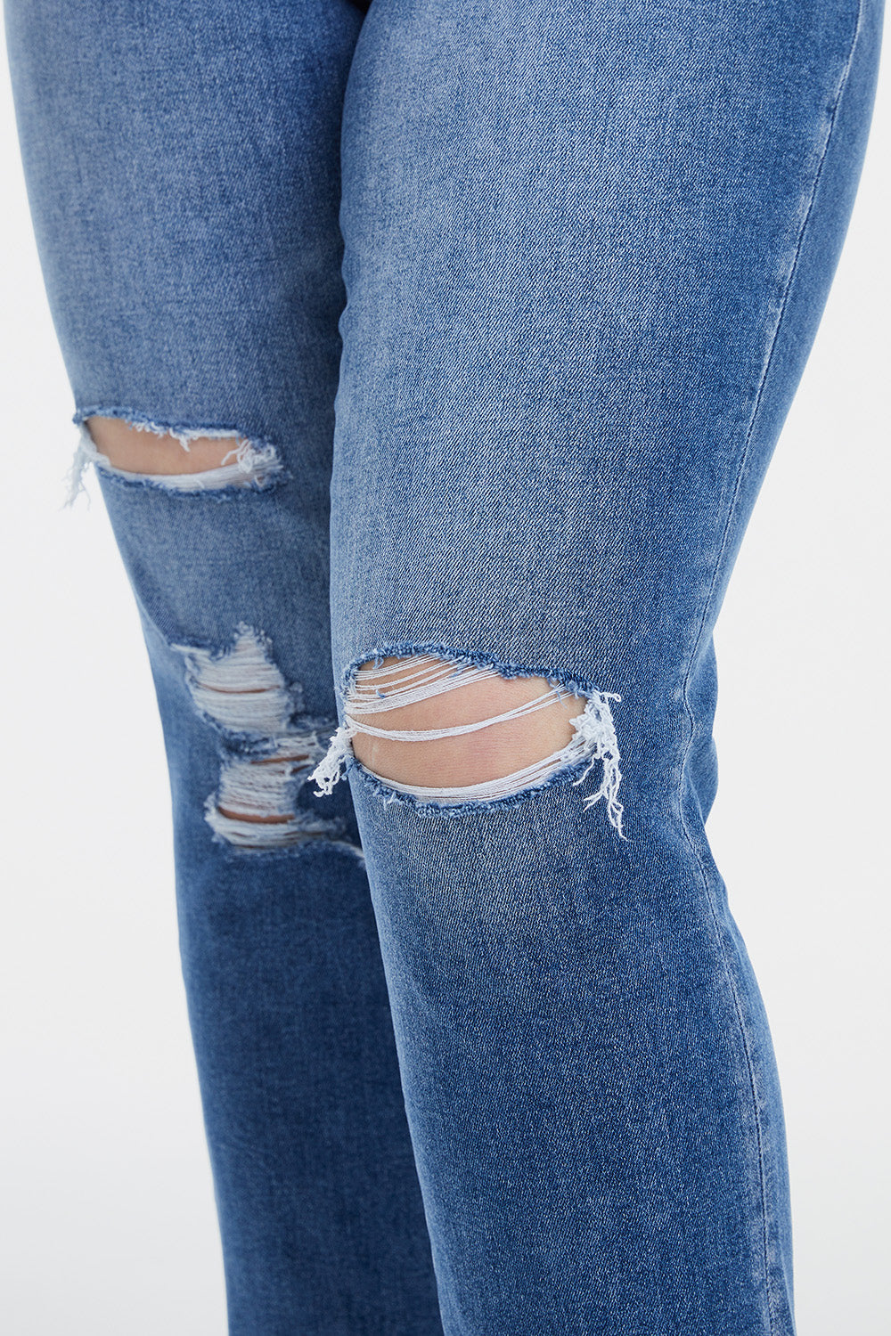 BAYEAS Full Size High Waist Distressed Cat's Whiskers Straight Jeans - The Boutie Shop