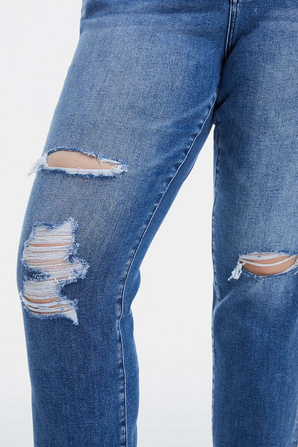 BAYEAS Full Size High Waist Distressed Cat's Whiskers Straight Jeans - The Boutie Shop