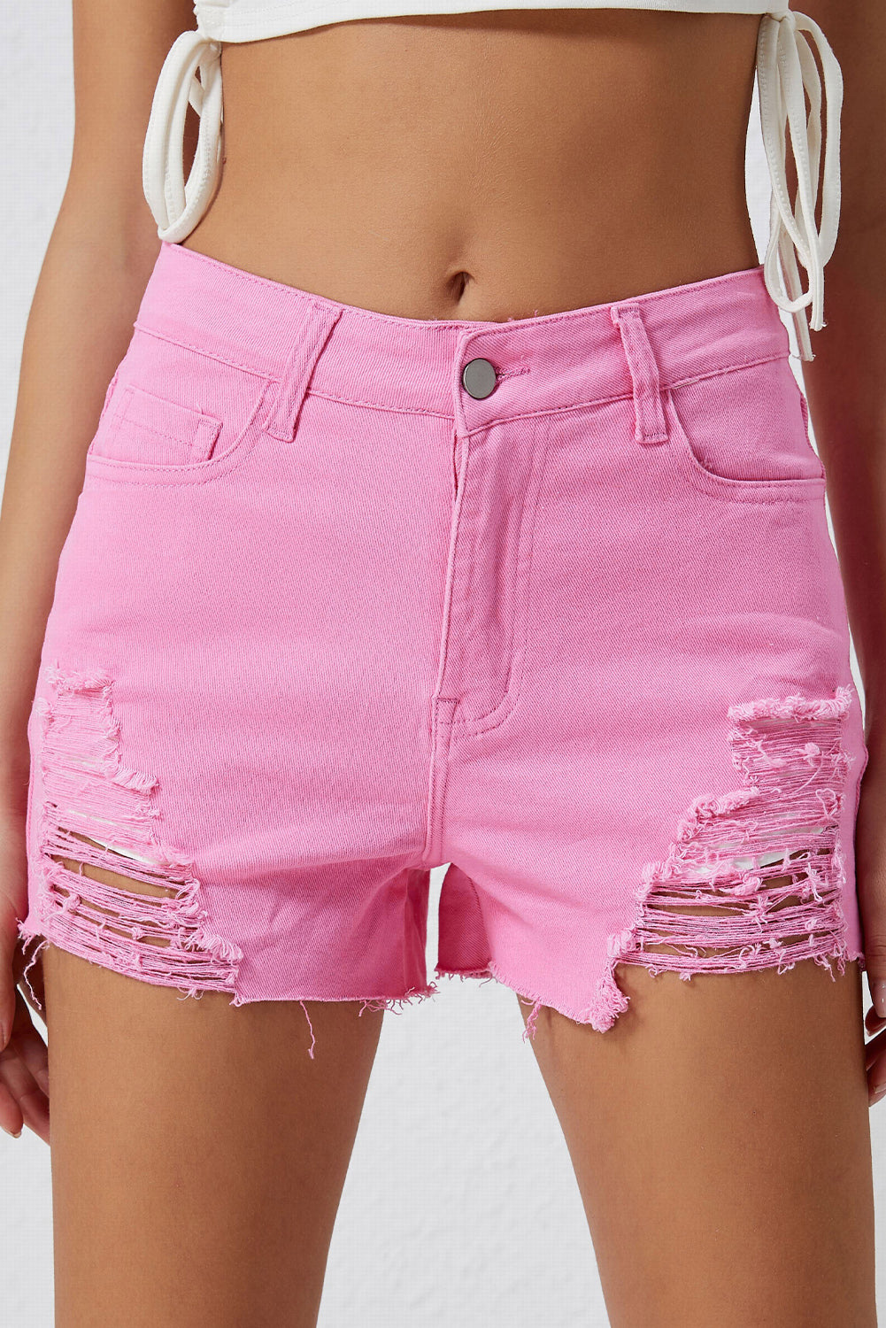 Distressed Denim Shorts - The Boutie Shop