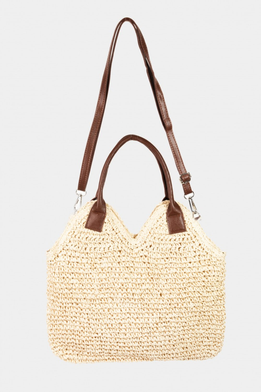 Fame Straw Braided Faux Leather Strap Shoulder Bag - The Boutie Shop