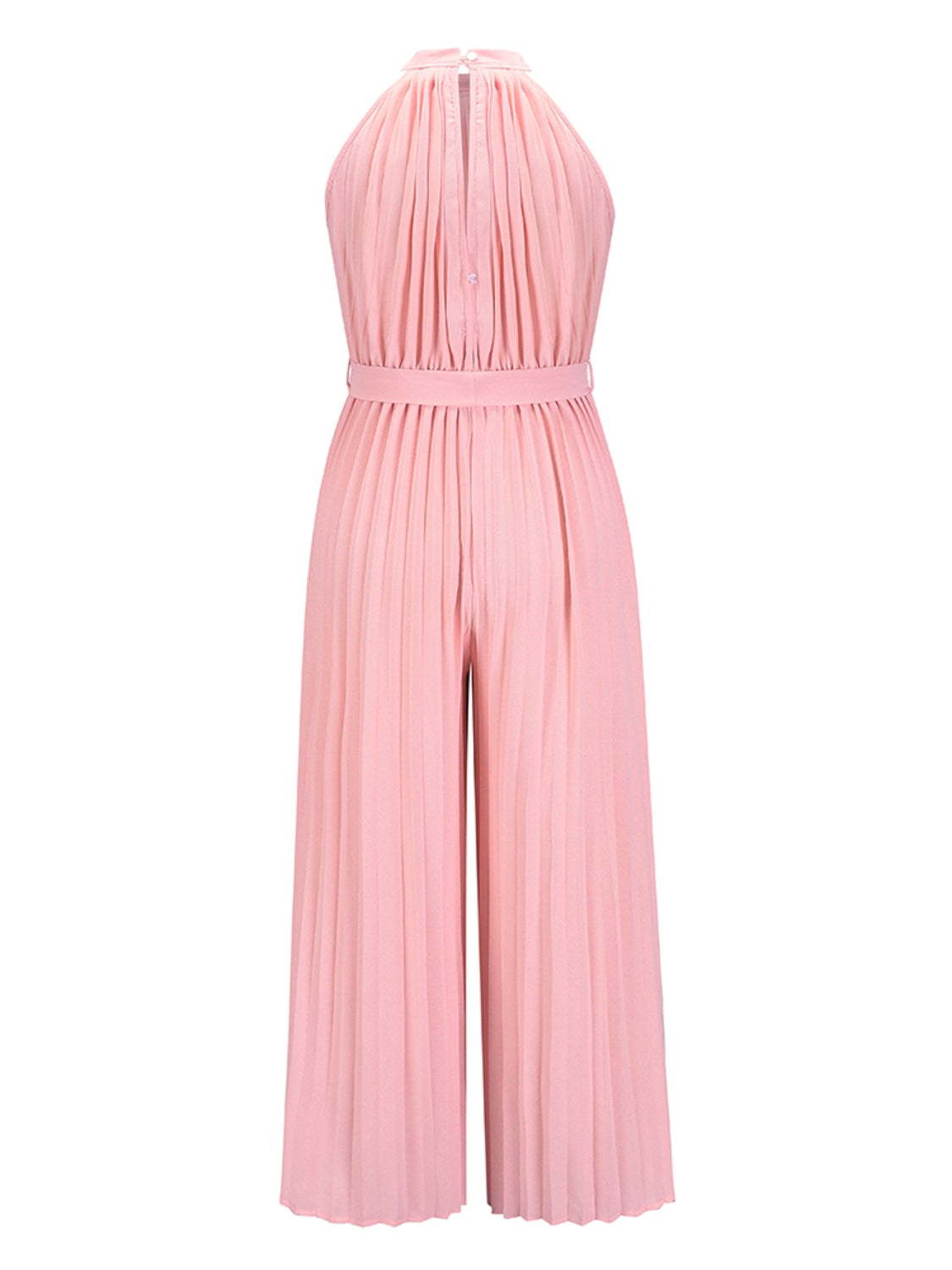 Cutout Tied Pleated Sleeveless Jumpsuit - The Boutie Shop