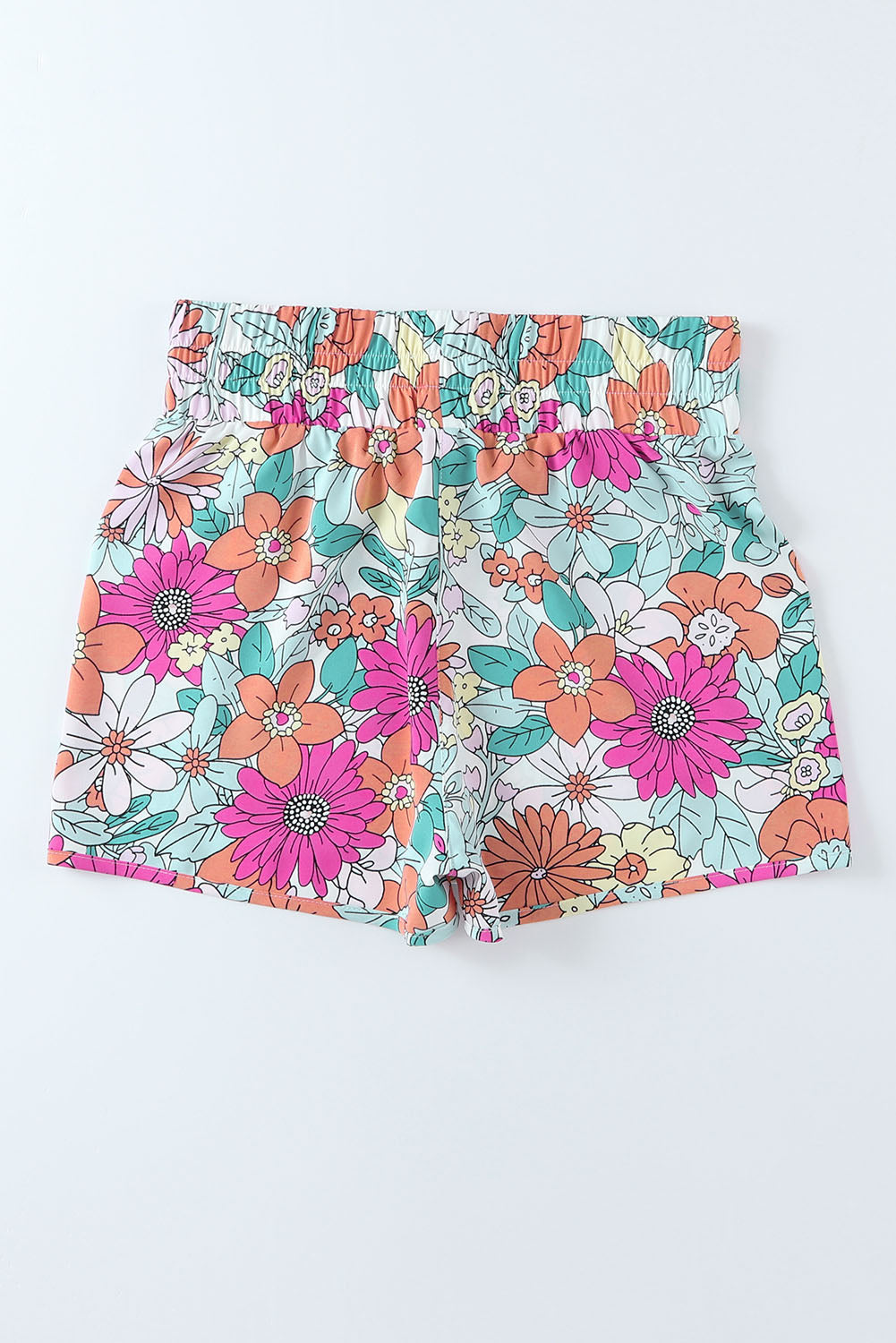 Floral Elastic Waist Shorts - The Boutie Shop