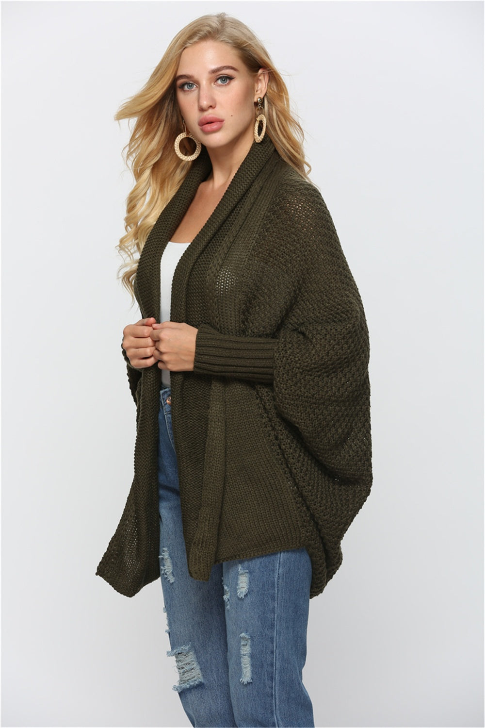 Angel Wings Open Front Batwing Sleeve Cardigan - The Boutie Shop