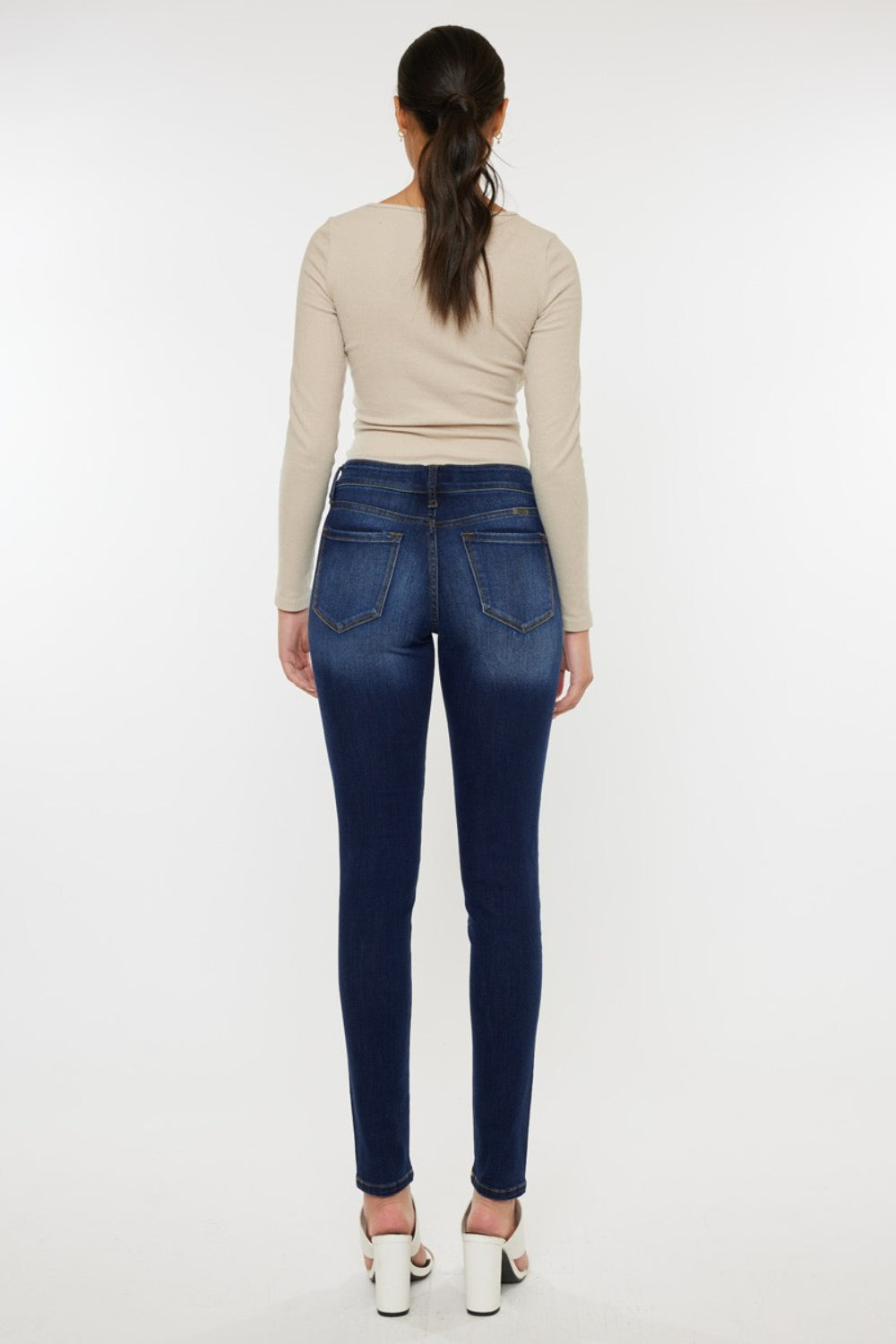 Kancan Mid Rise Gradient Skinny Jeans - The Boutie Shop