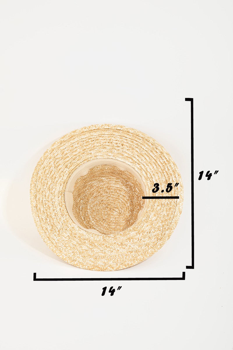 Fame Strap Wide Brim Straw Hat - The Boutie Shop